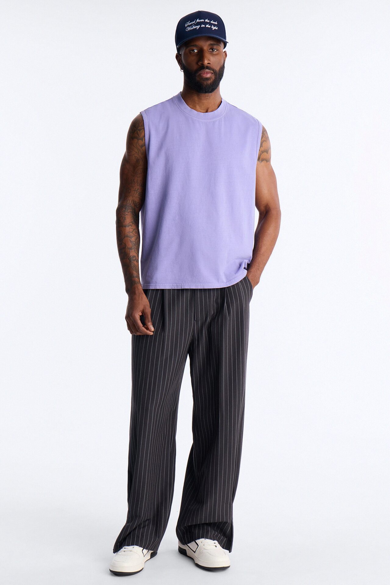 Cropped Muscle Tee - Lavender