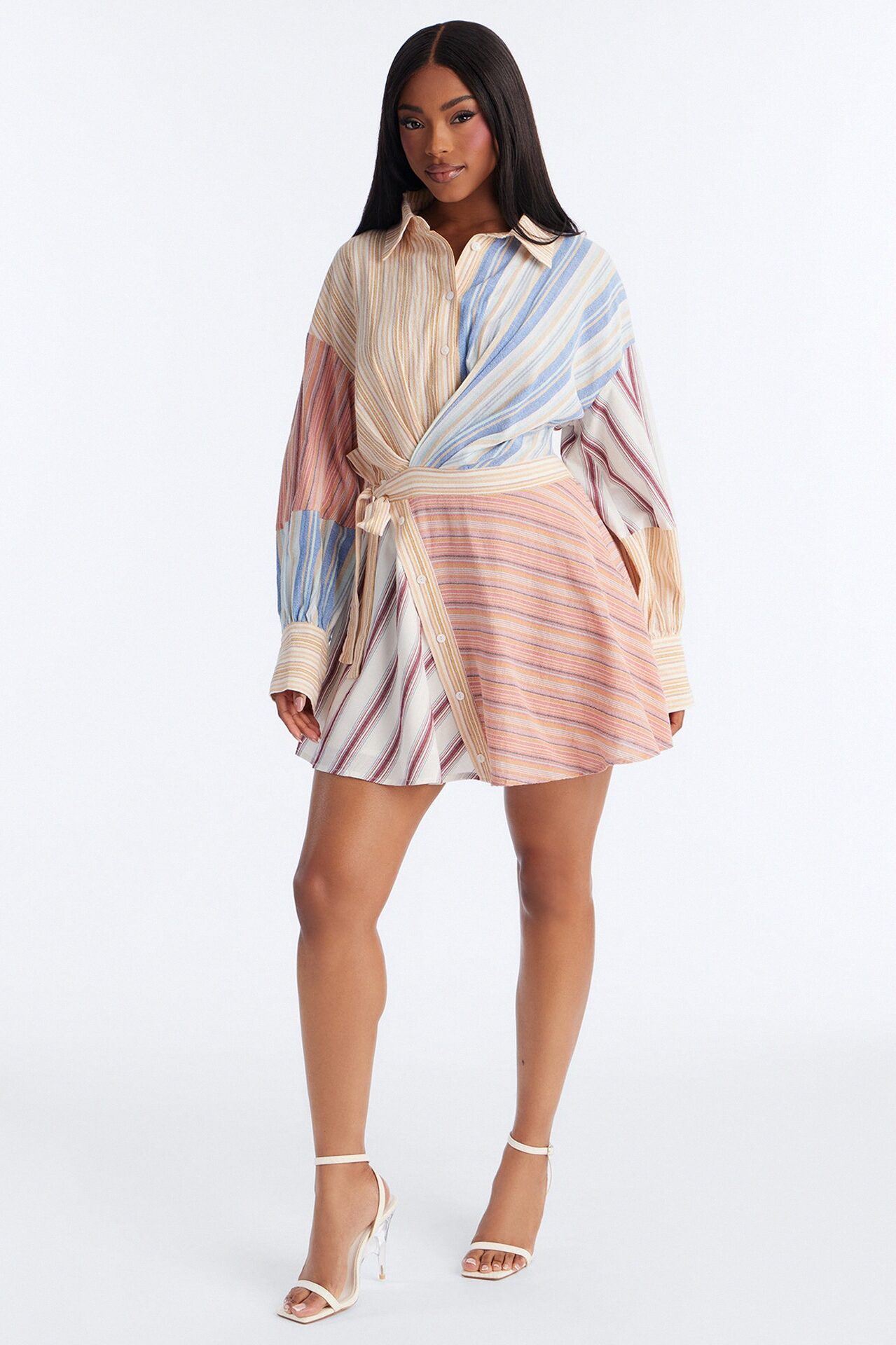 Shiloh Striped Linen Mini Dress - Multi Color