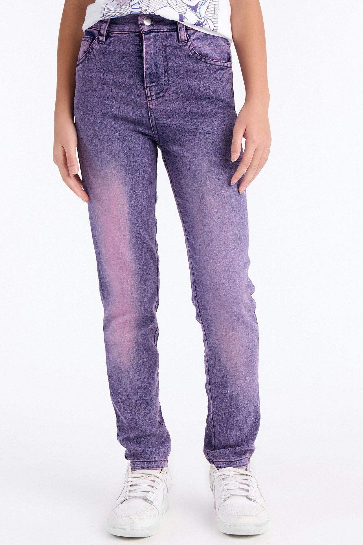 Mini Out The Door Skinny Jeans - Purple