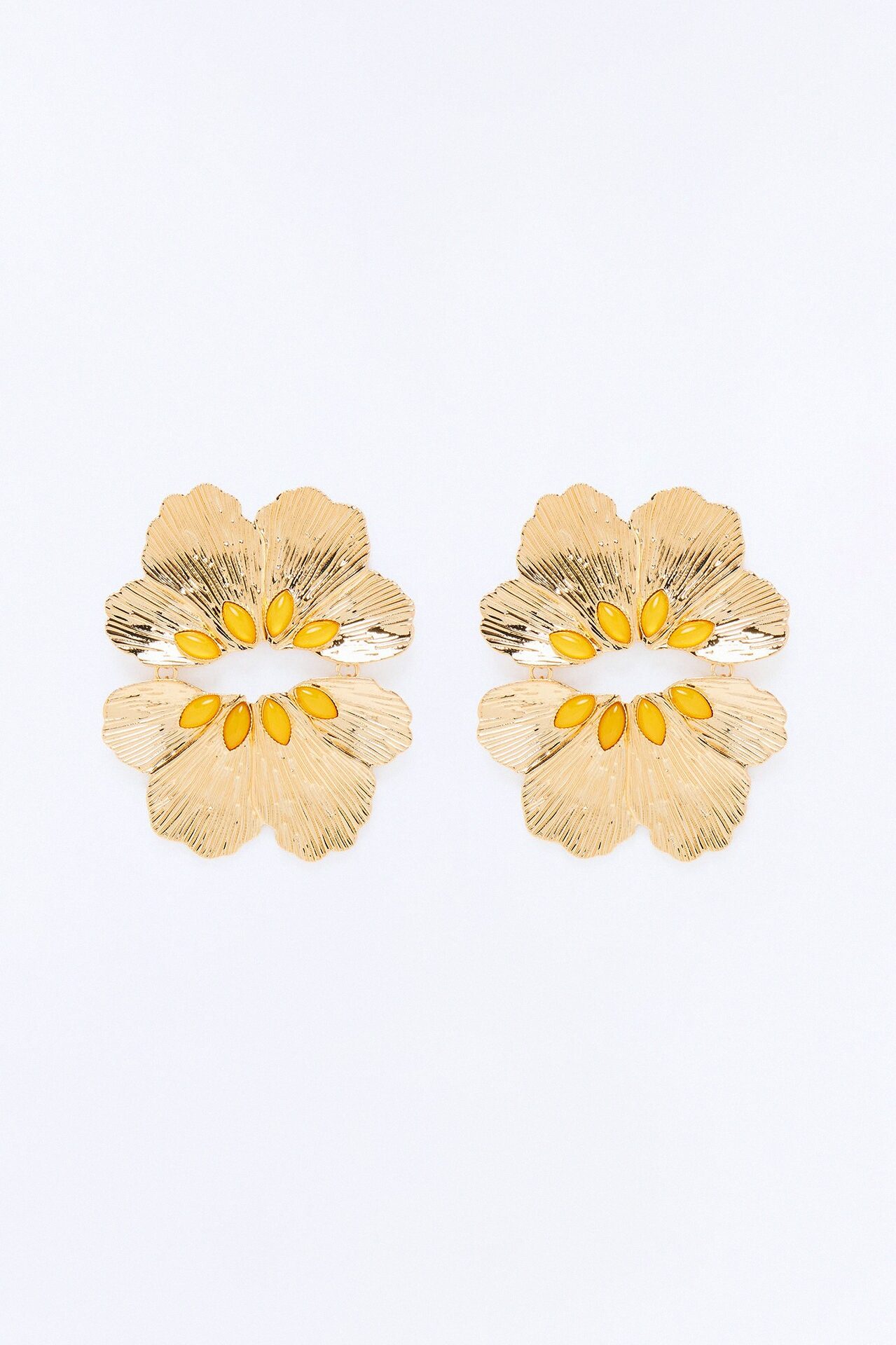 Island Glow Floral Drop Earrings - Gold/Yellow