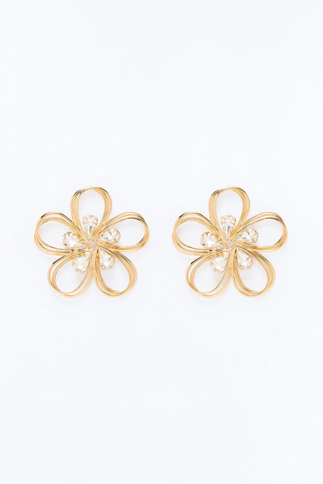Vacation Repeat Floral Drop Earrings - Gold