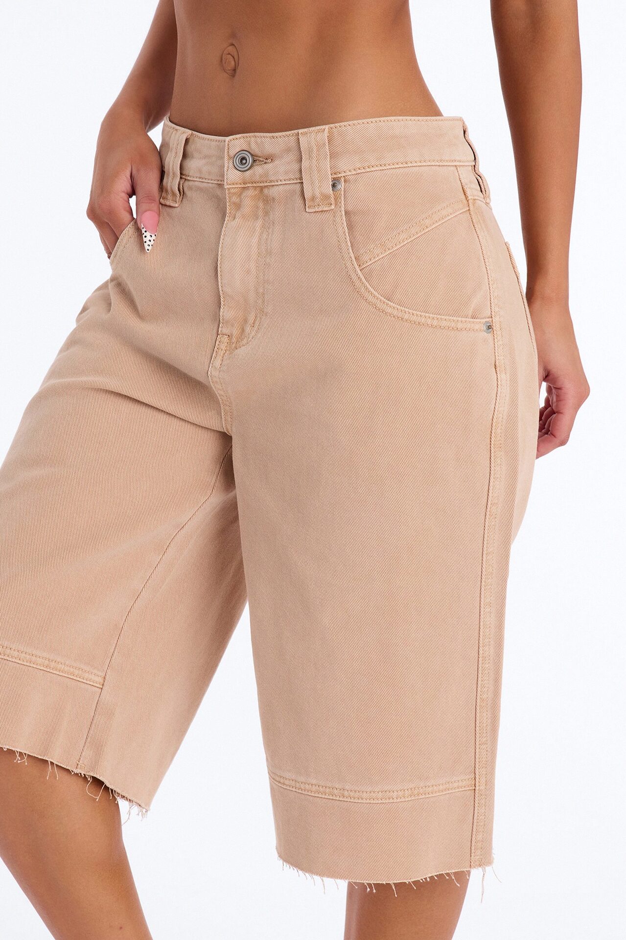 Monteverde Non Stretch Denim Jorts - Khaki