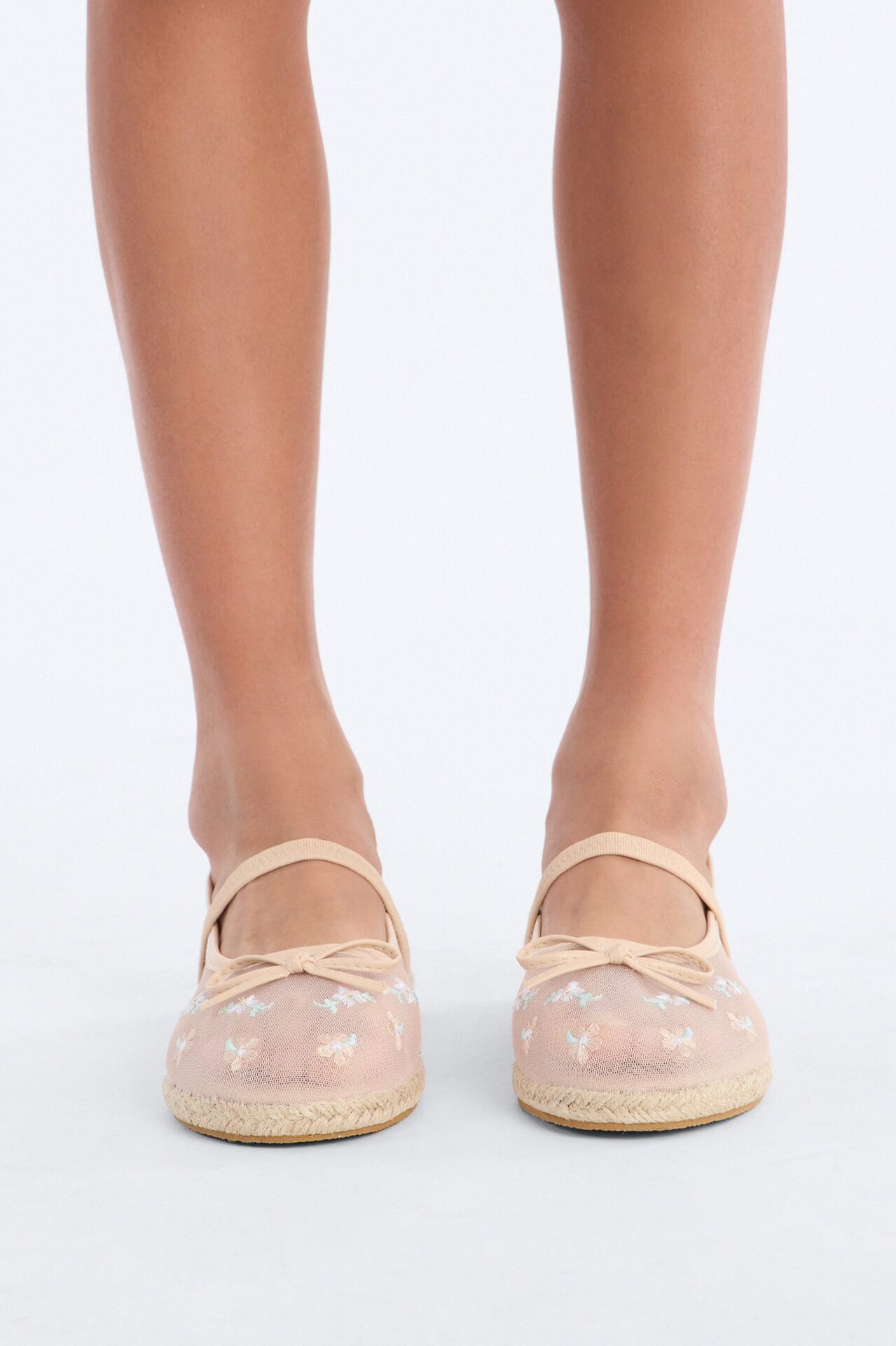 Mini Delilah Mesh Espadrilles - Beige