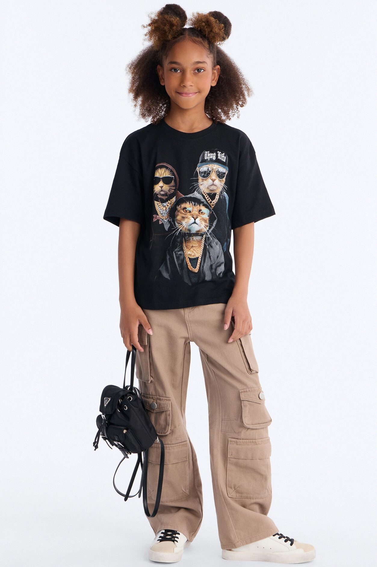 Mini Thug Life Kittys Tee - Black