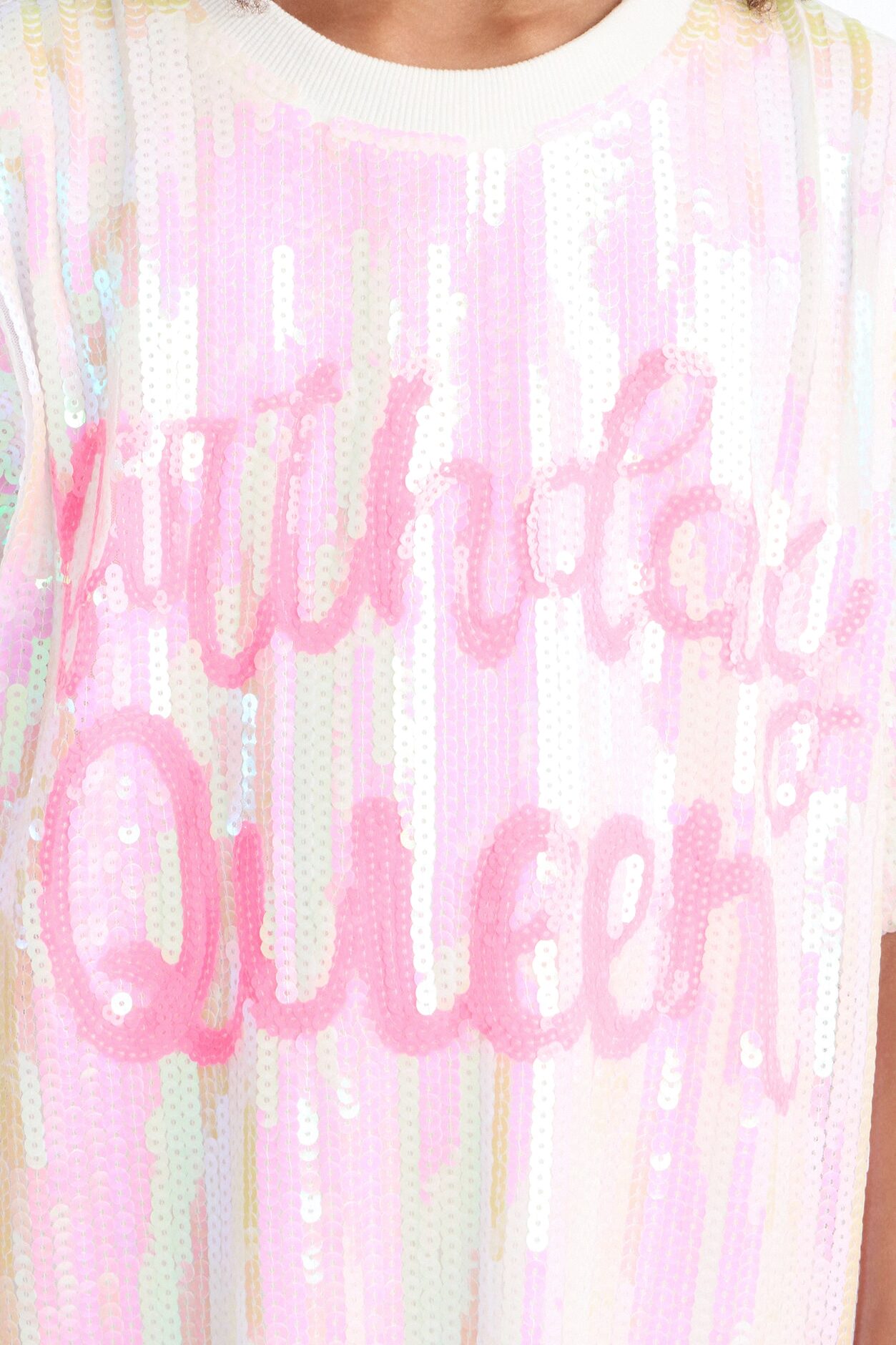 Mini Always The Birthday Queen Sequin Shirt Dress - White