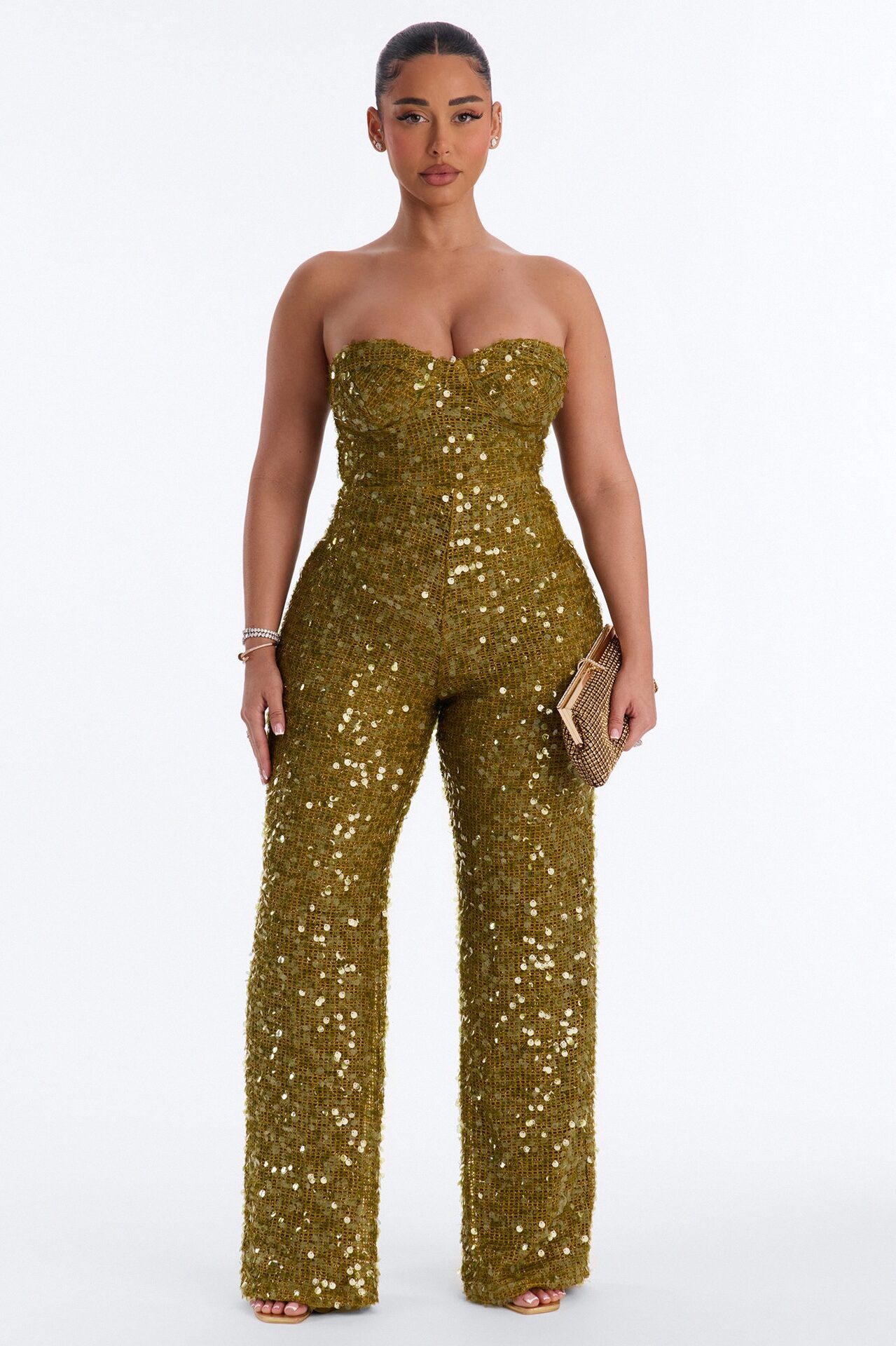 Commotion For The Sequin Jumpsuit - Green