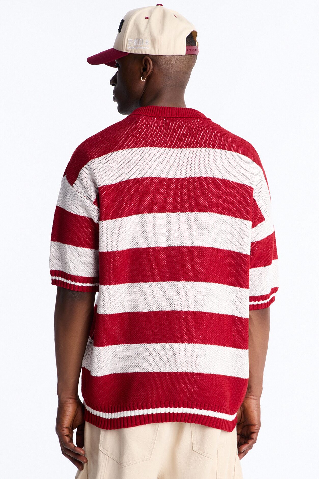 Motion Lines Short Sleeve Polo - Burgundy