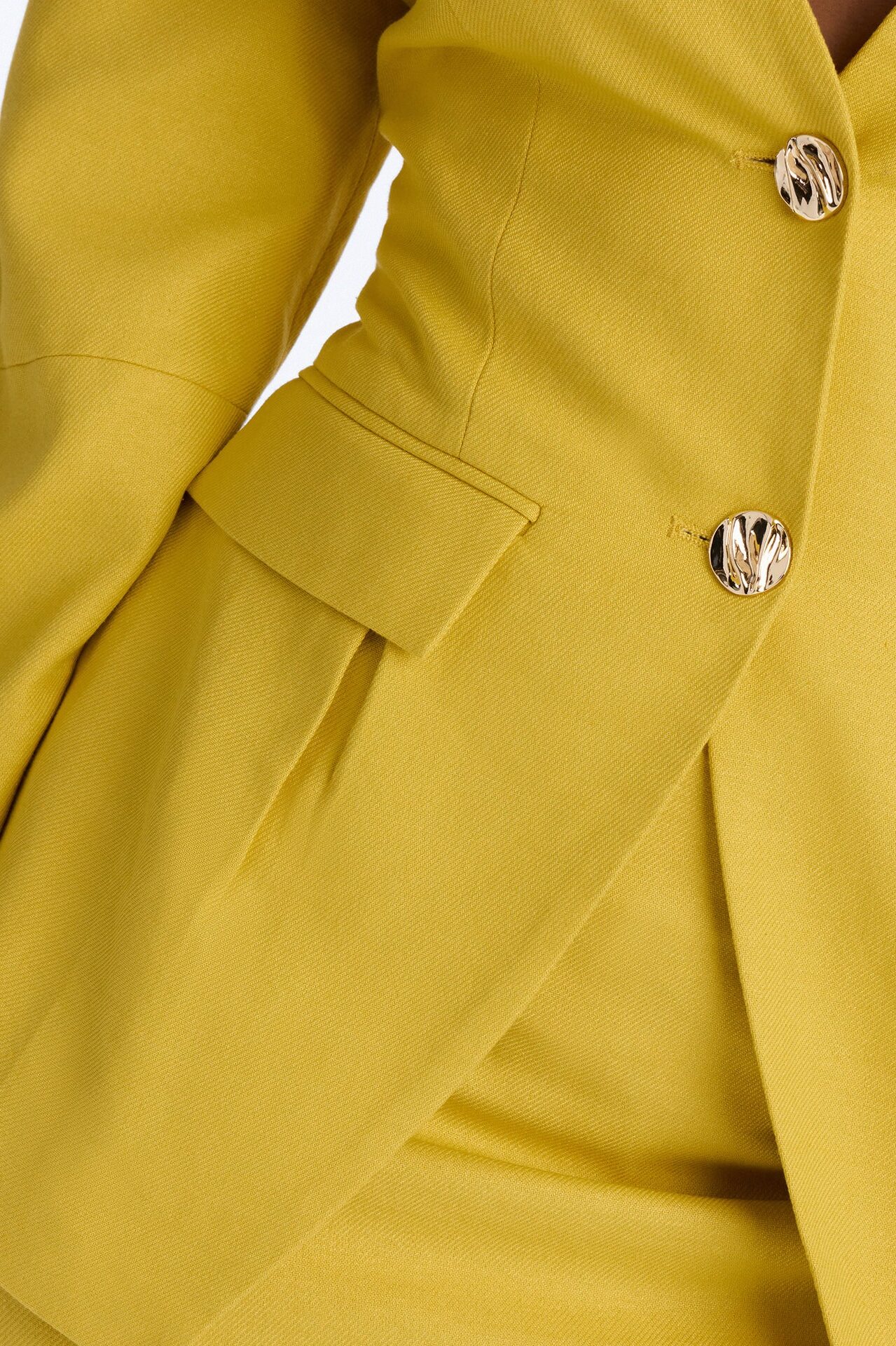 No More Questions Twill Blazer Skort Set - Yellow