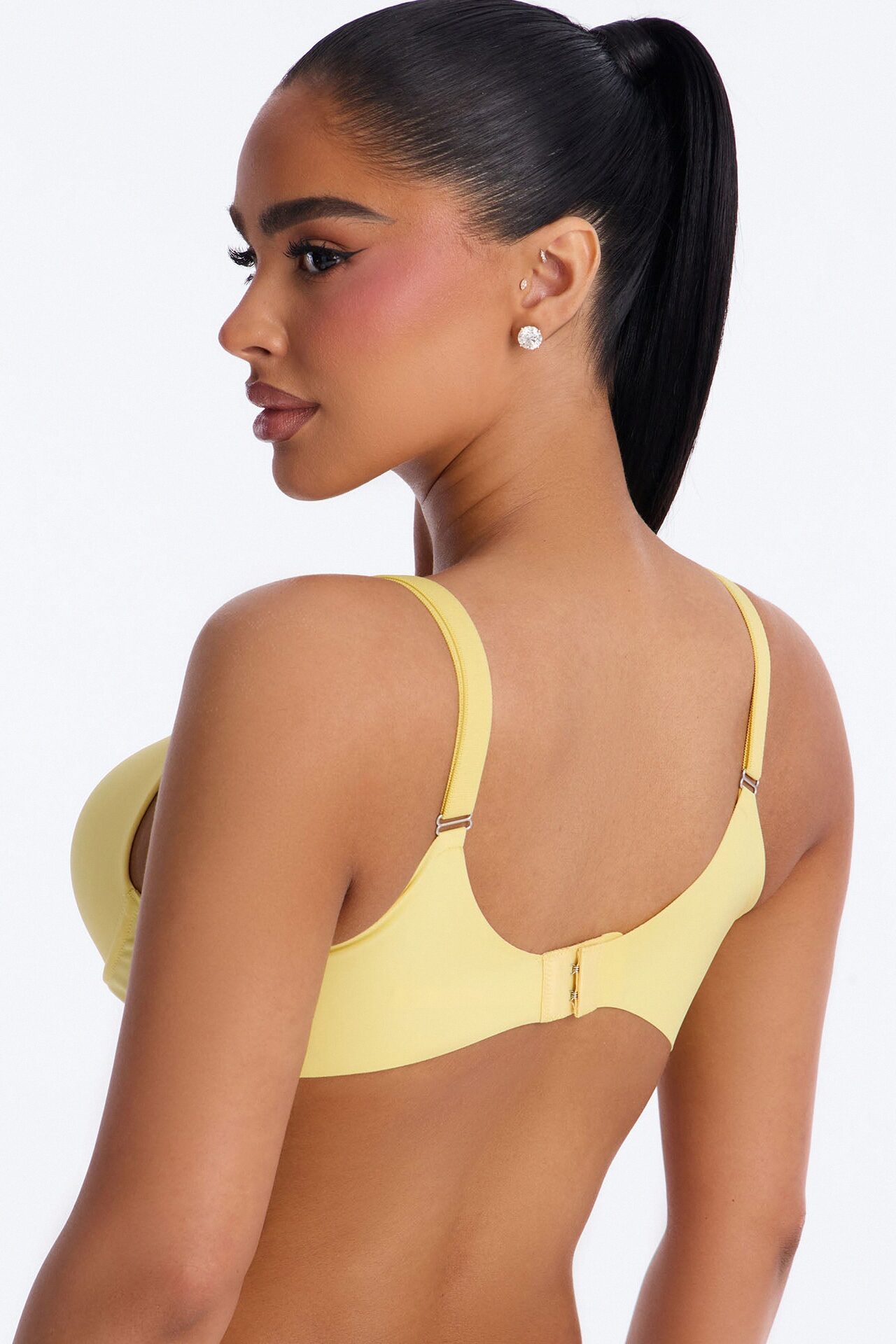 Smooth Like That Lightly Lined Scuba Demi Bra - Yellow