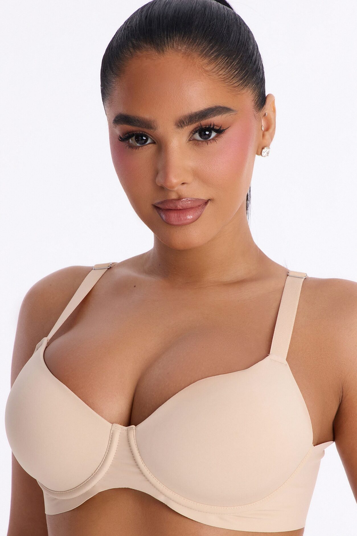 Smooth Like That Lightly Lined Scuba Demi Bra - Nude