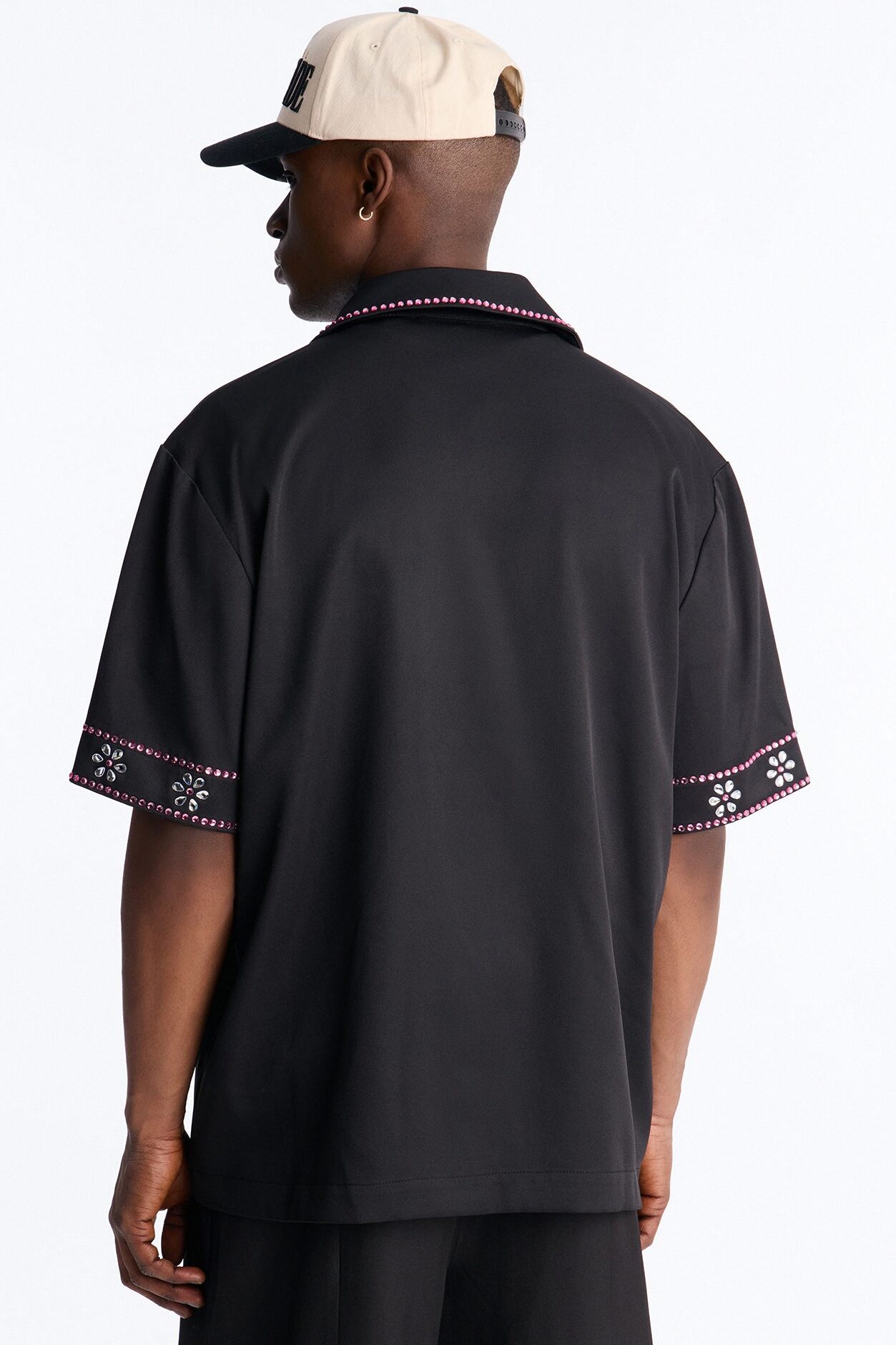 Midnight Bloom Cuban Collar Shirt - Black