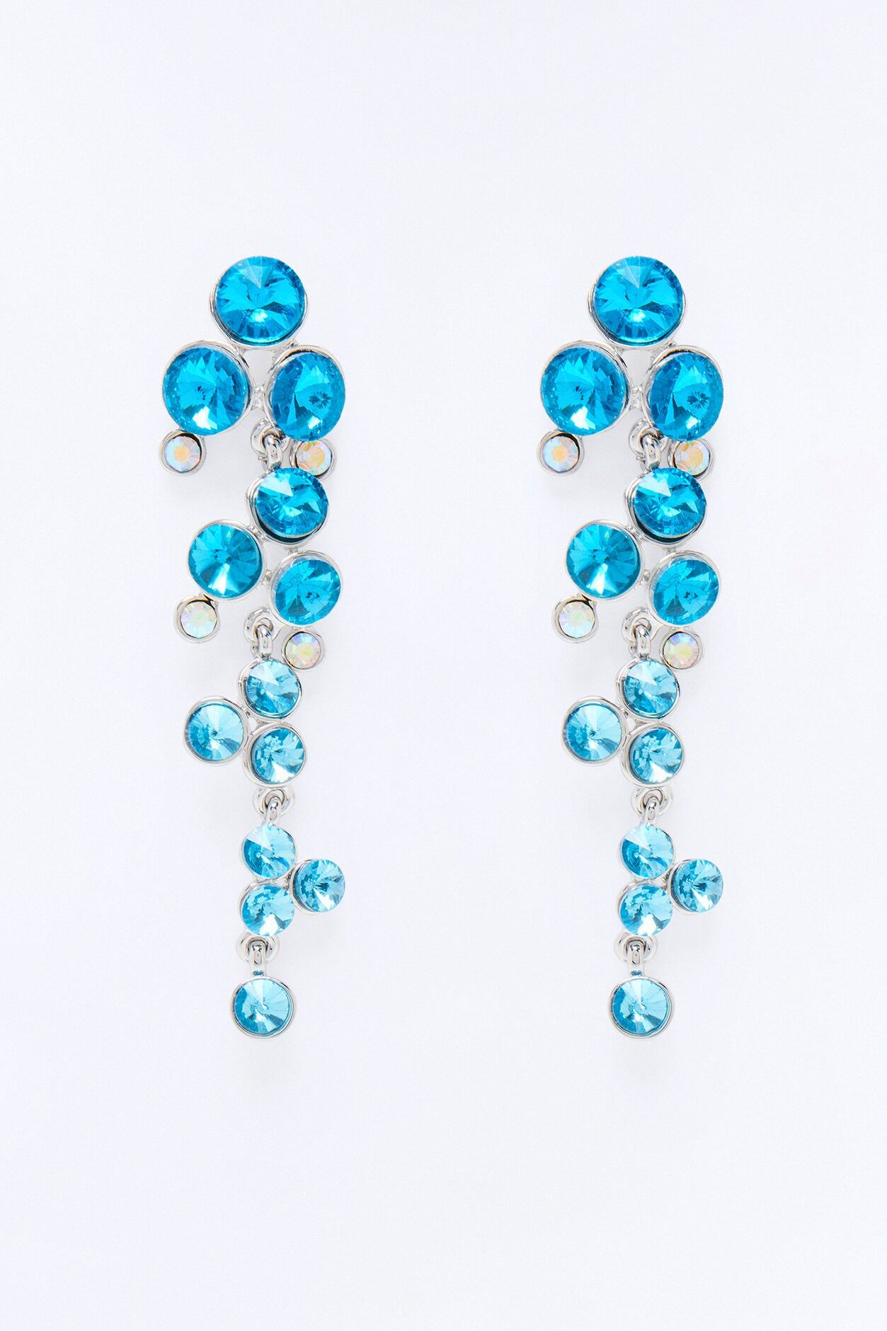 Sea Me Sparkle Rhinestone Drop Earrings - Blue