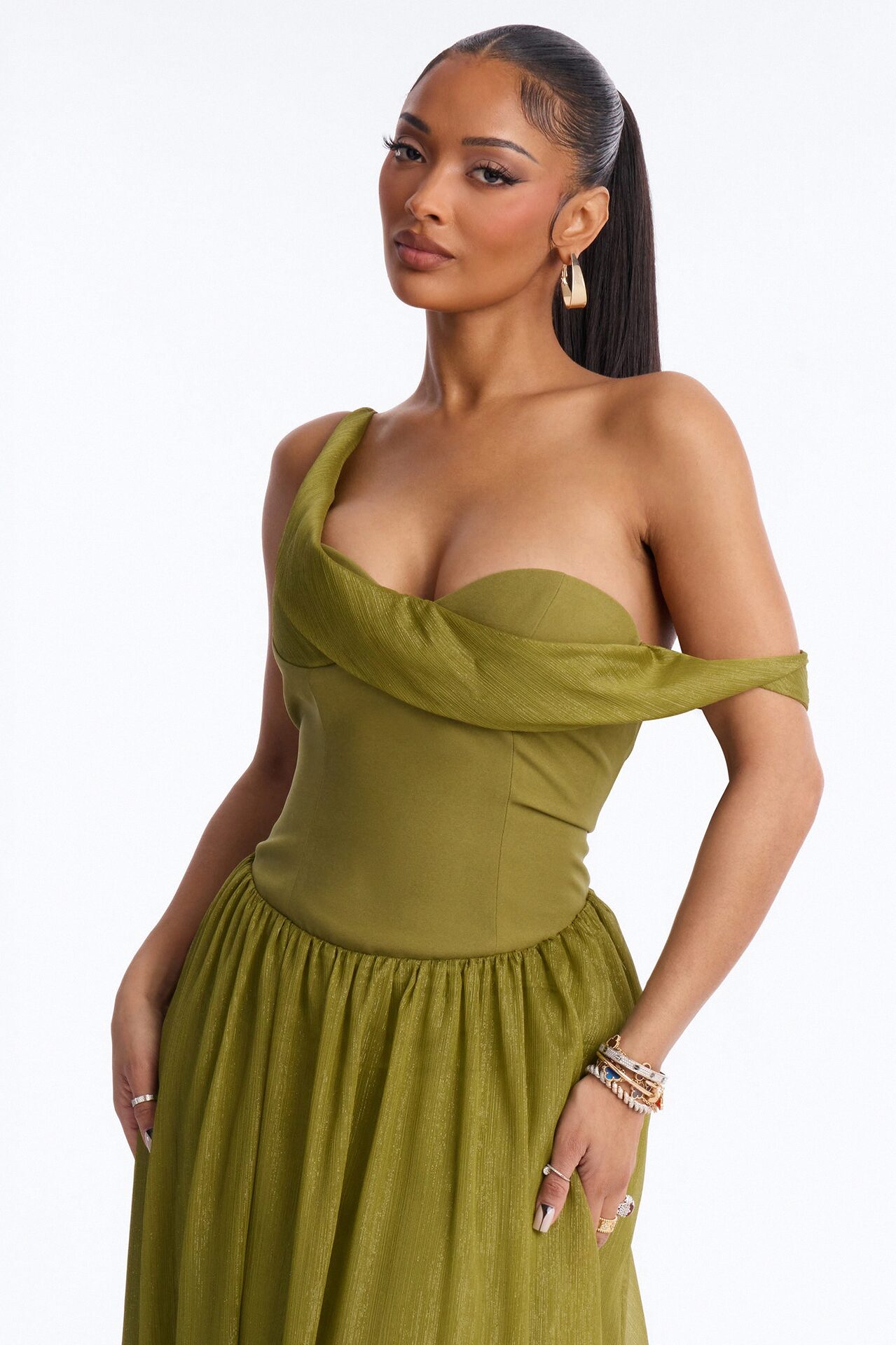Kaia Drop Waist Gown - Sage
