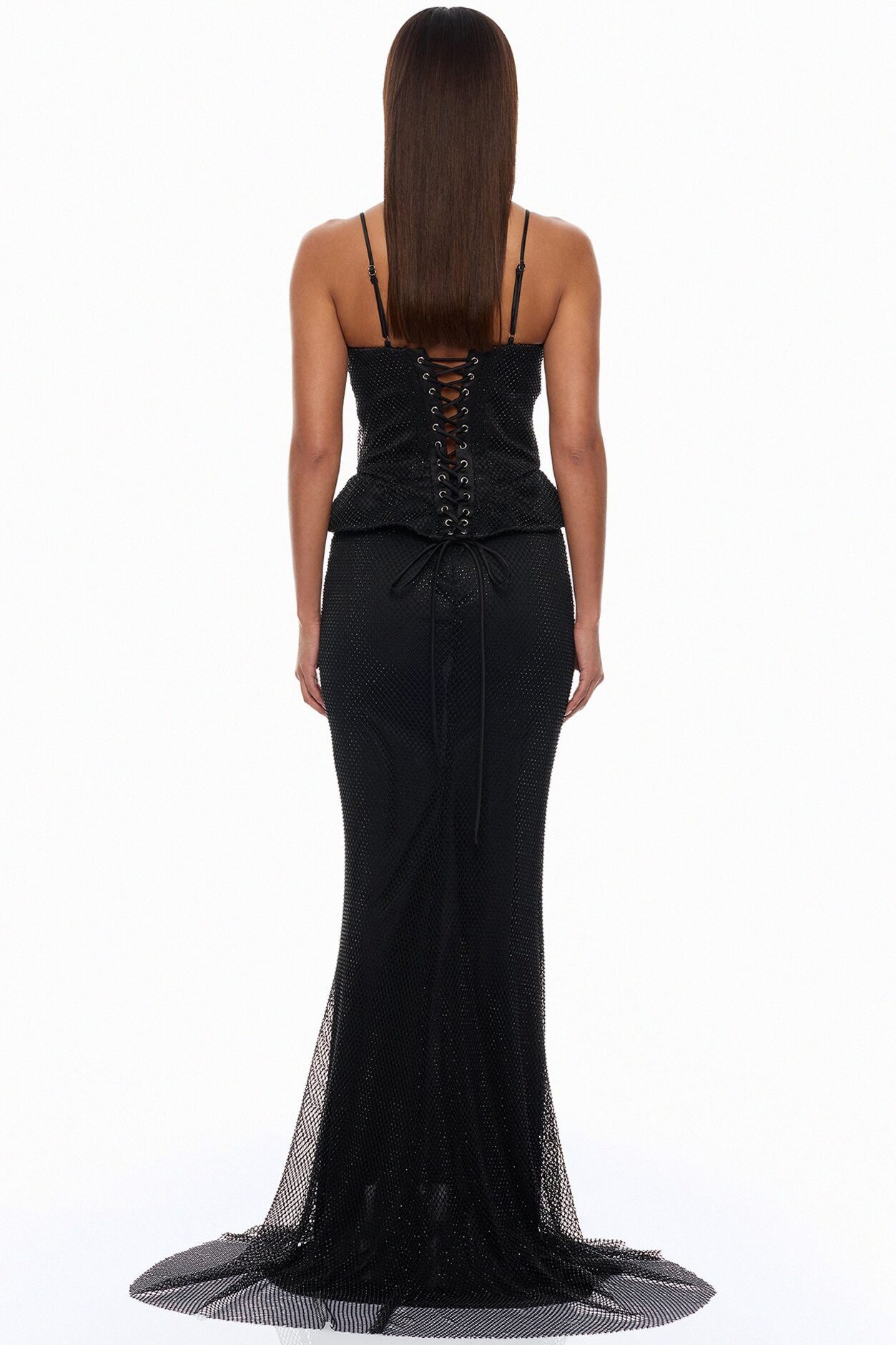 Undeniable Shine Rhinestone Gown - Black