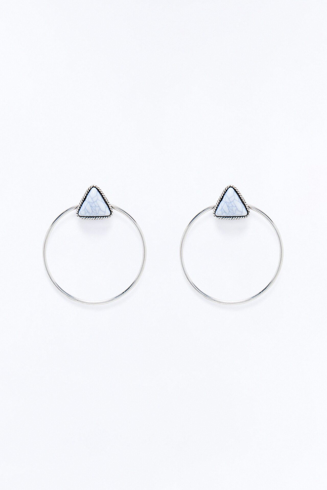 Iris Stone Drop Earrings - Silver