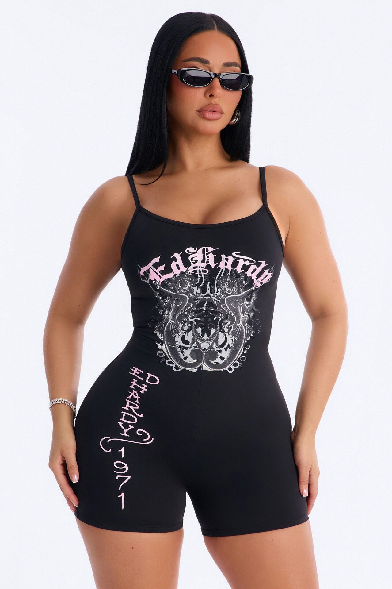 Ed Hardy Devil Mermaid Romper - Black