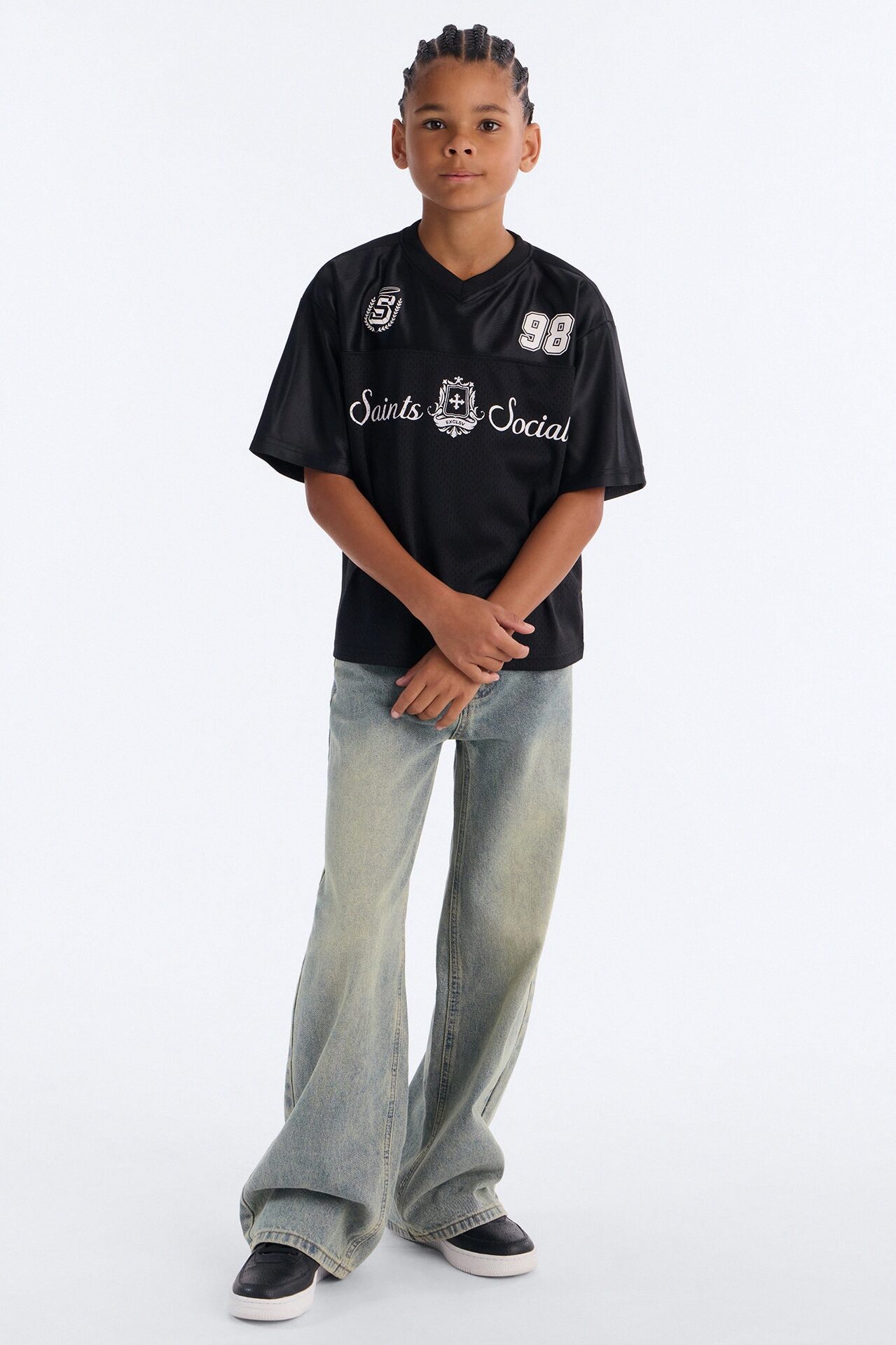 Mini Saints Studios Short Sleeve Soccer Jersey - Black