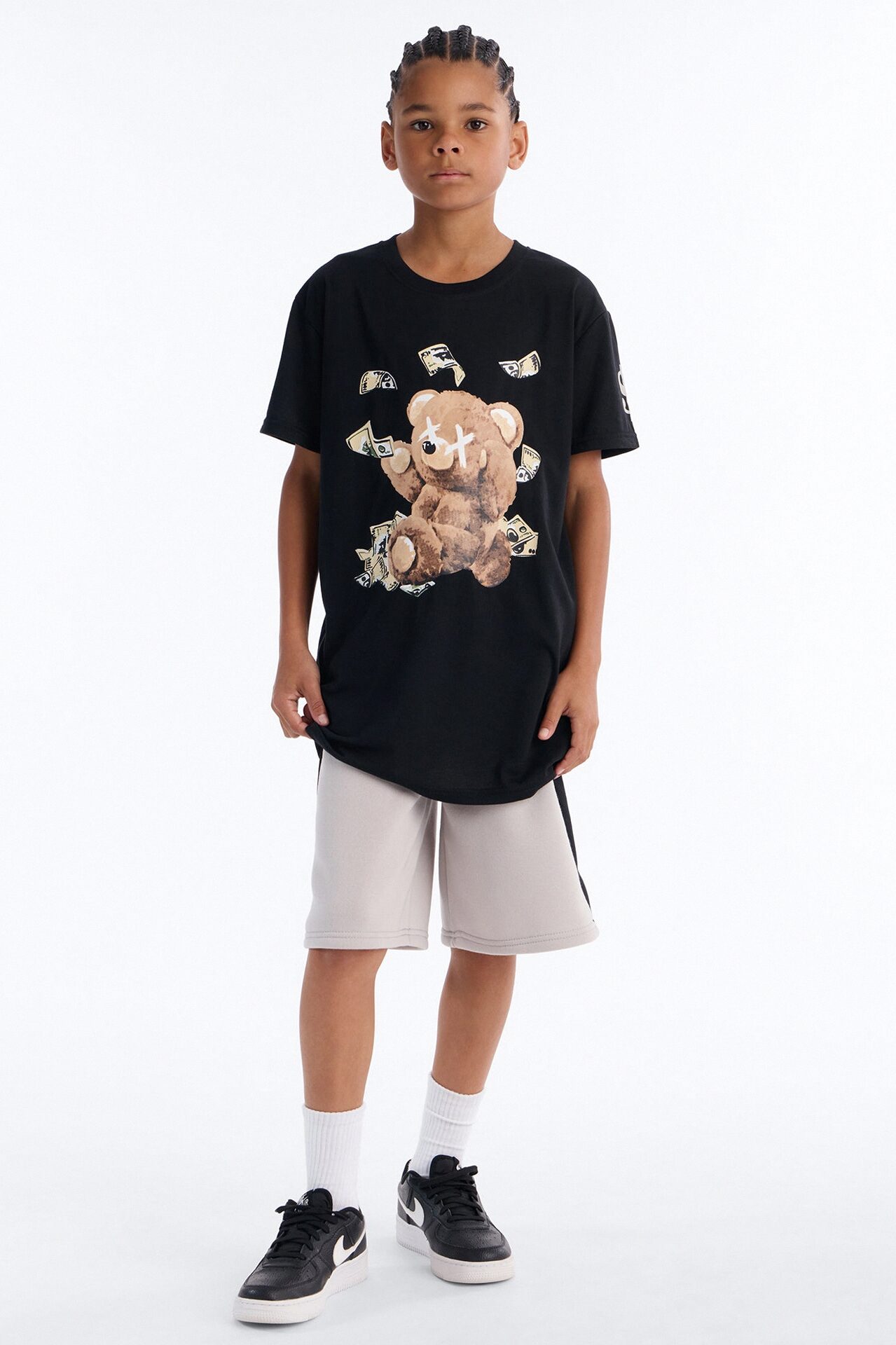 Mini Make It Rain Short Set - Black/Grey