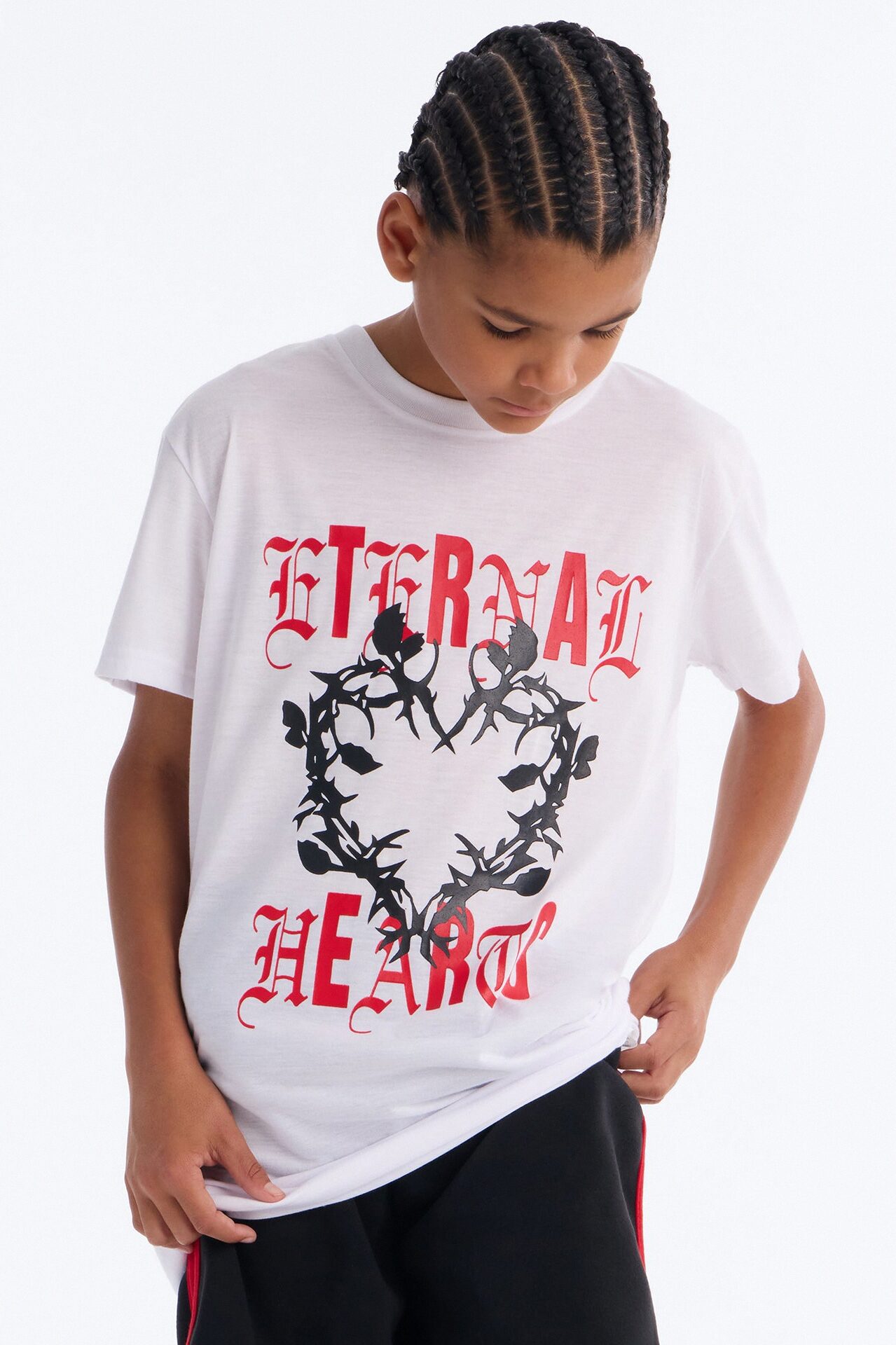 Mini Eternal Hearts Short Set - White/Black