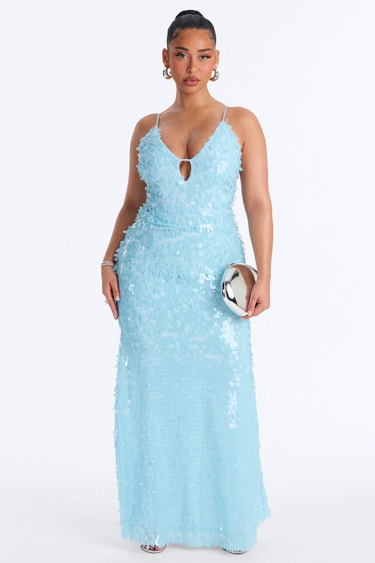 Ocean Eyes Sequin Gown - Light Blue