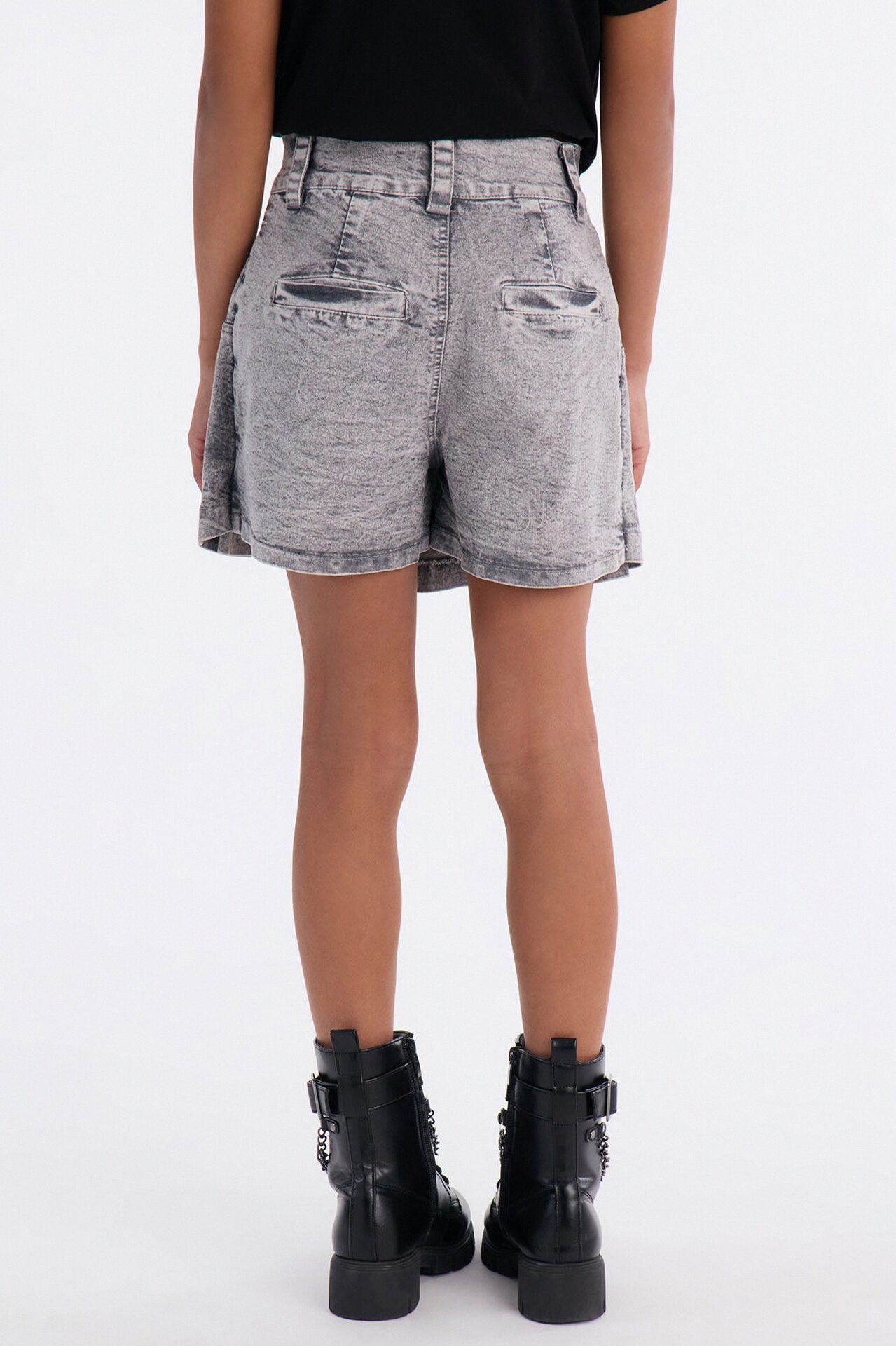 Mini Trust In It Denim Skort - Grey