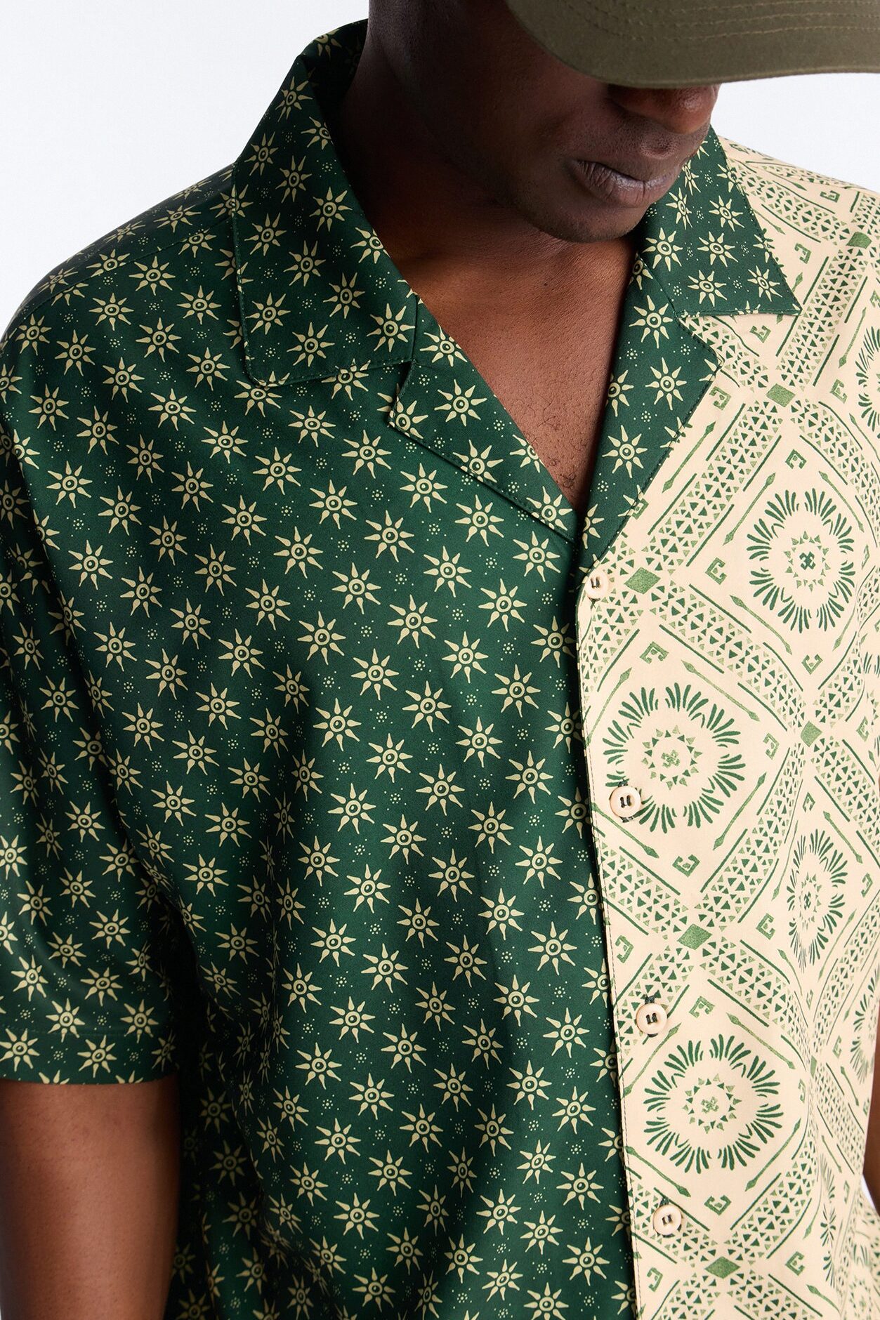 Driftwood Cuban Collar Button Up Shirt - Green