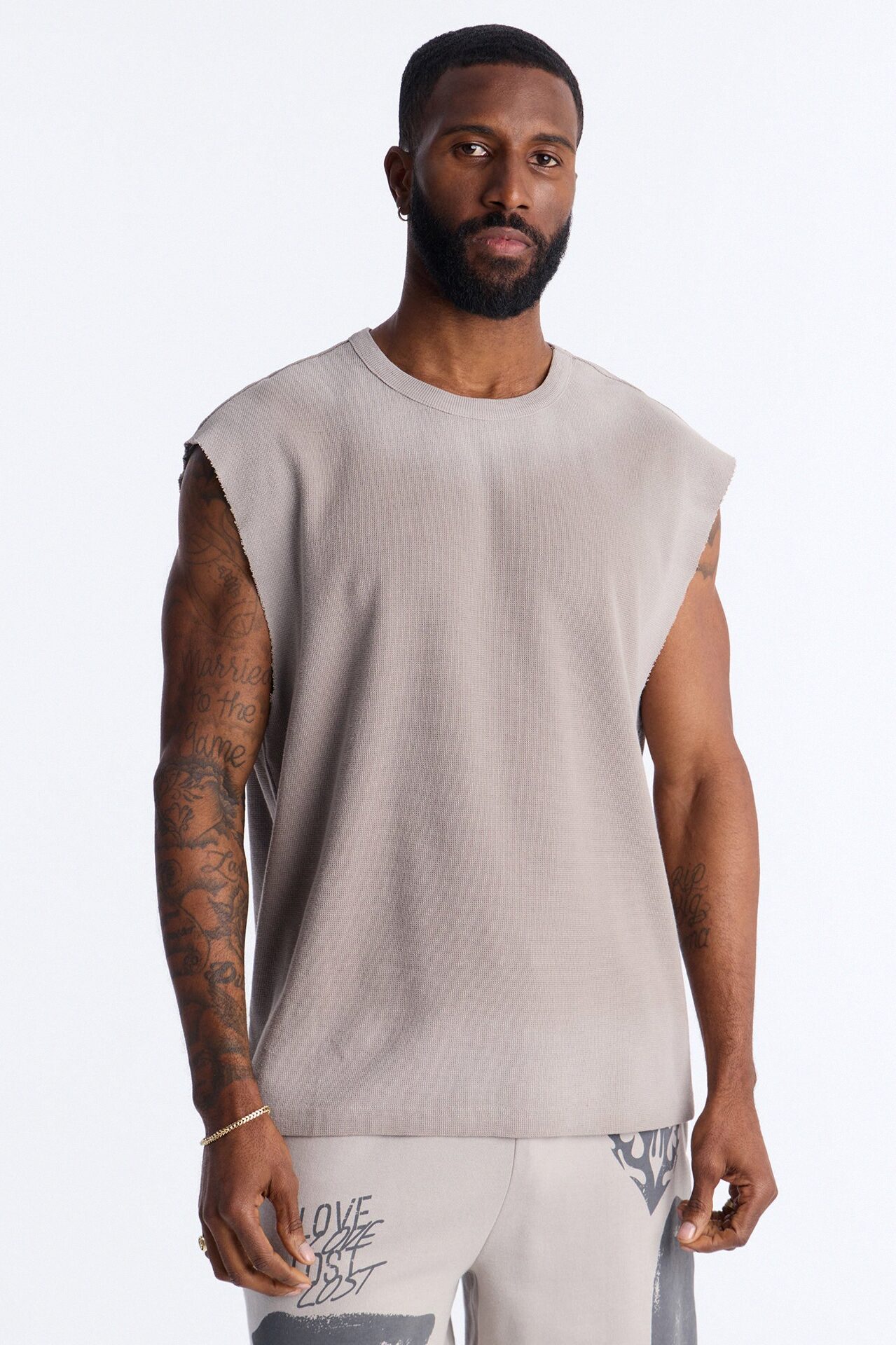 Relaxed Washed Muscle Tank - Stone