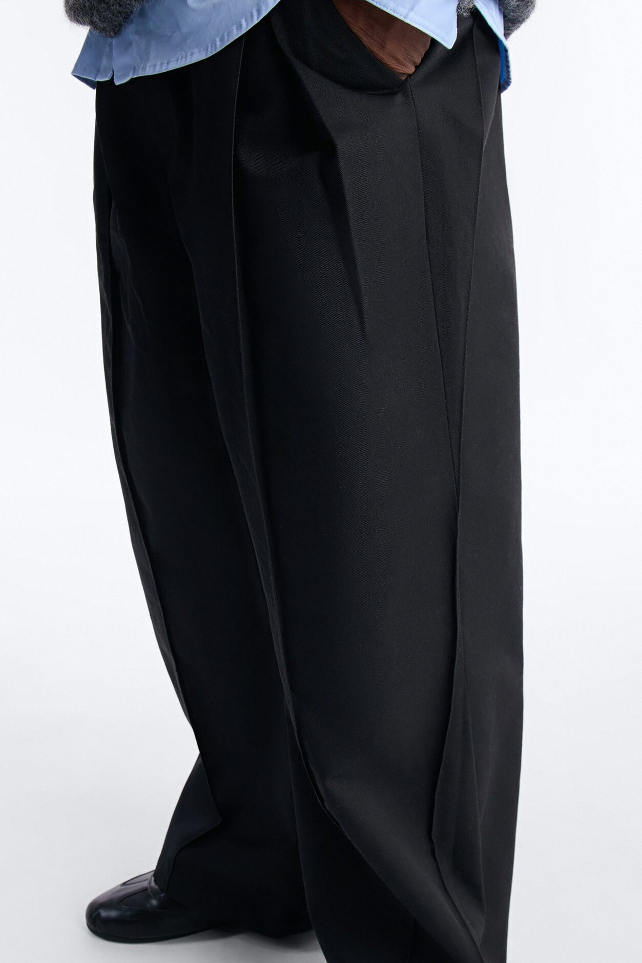 Wide Leg Doheny Abstract Blade Trouser - Black