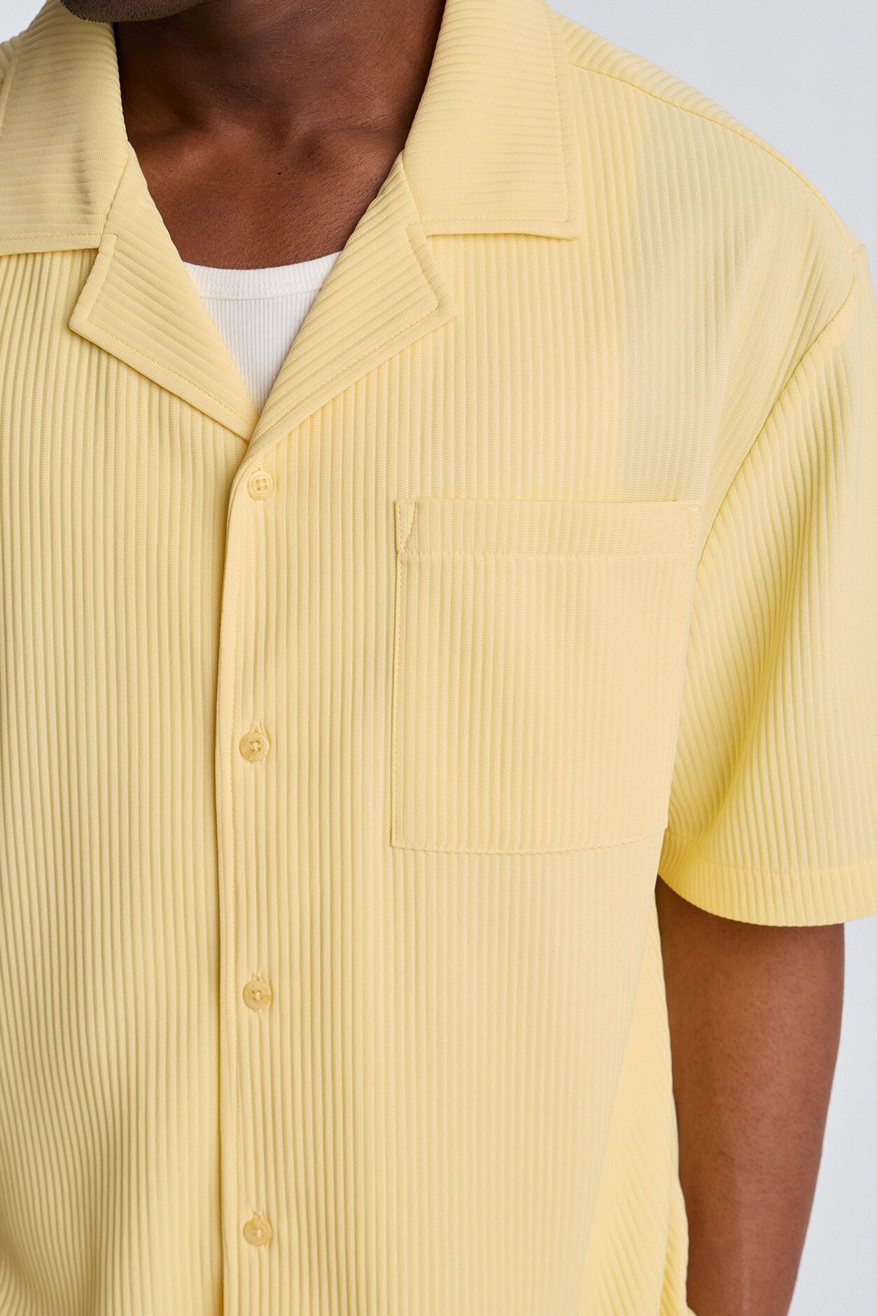 Show Up Short Sleeve Cuban Shirt - Butter Yellow