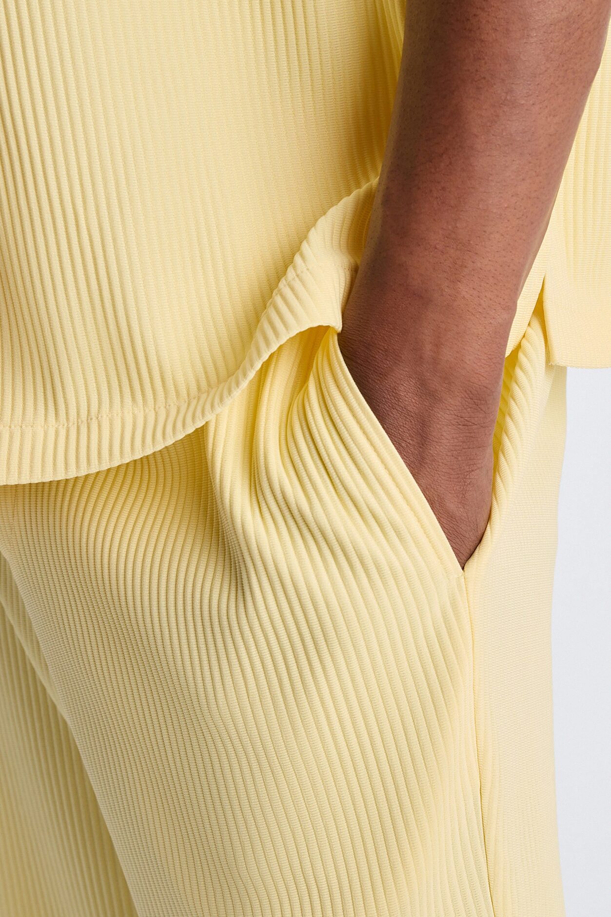 Show Up Slim Slit Pants - Butter Yellow