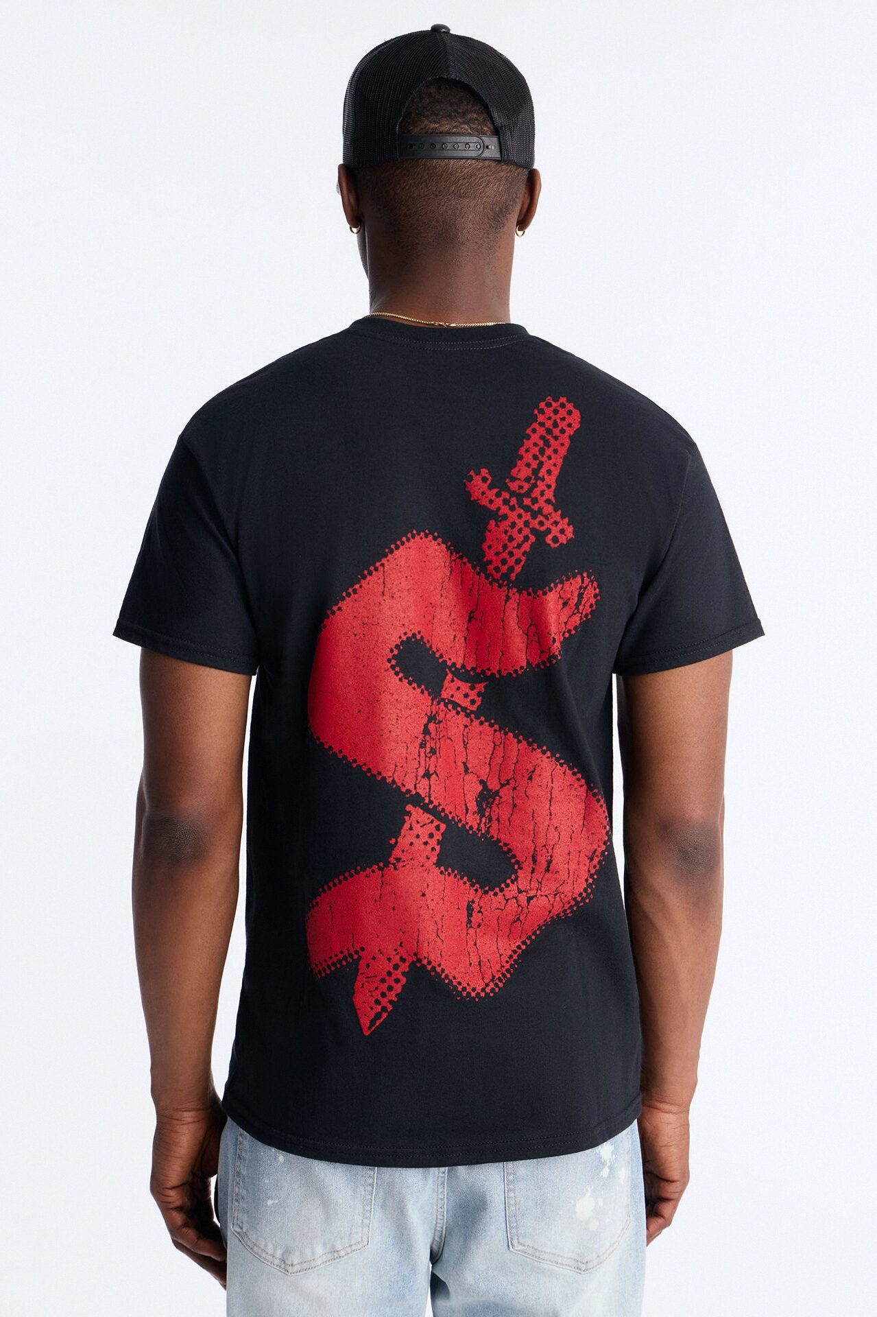 21 Savage Distressed Short Sleeve Tee - Black