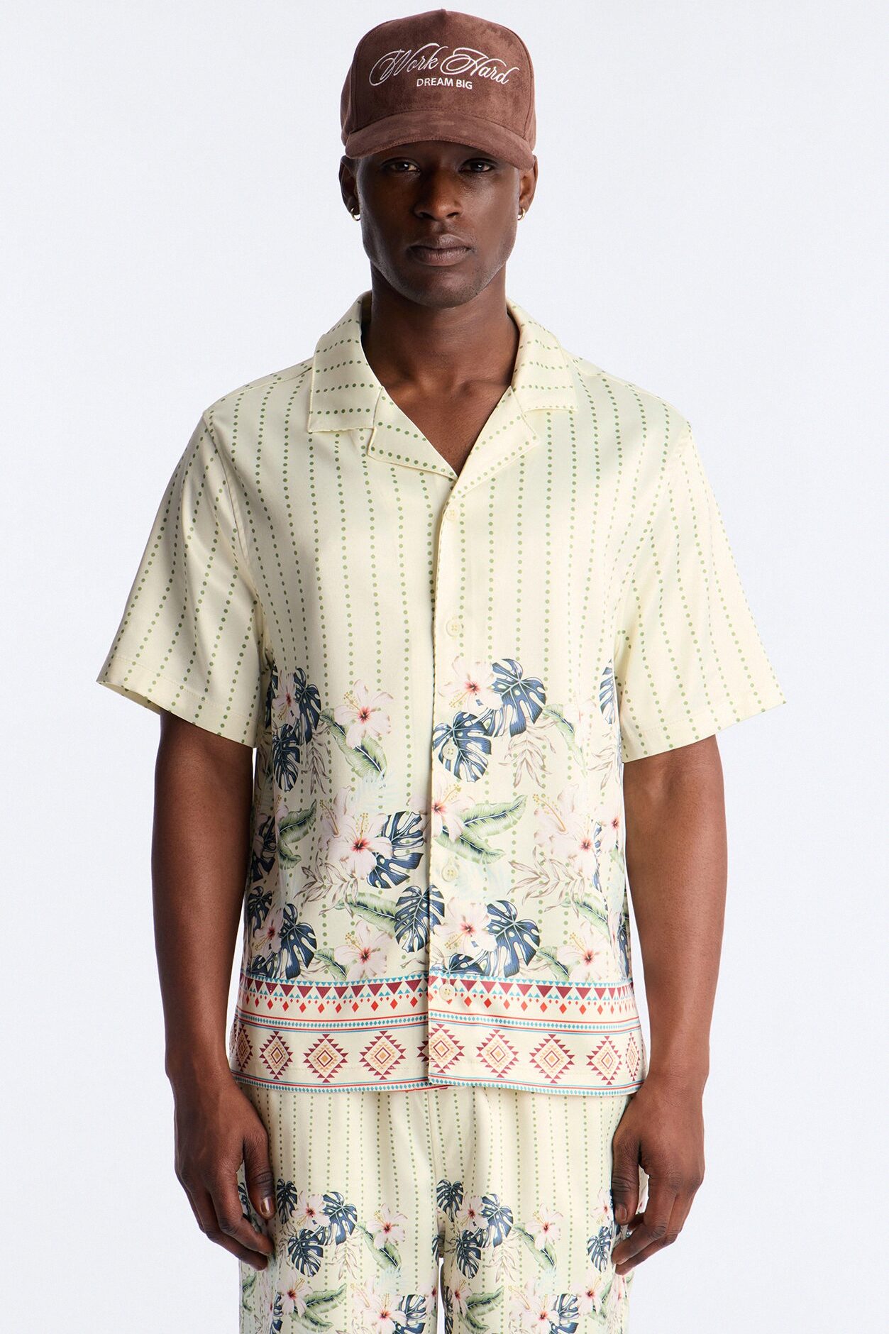 Catalina Island Cuban Collar Button Up Shirt - Yellow
