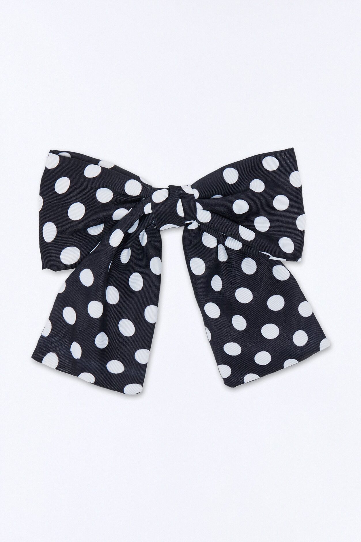 On The Dot Bow Hair Clip - Black/White