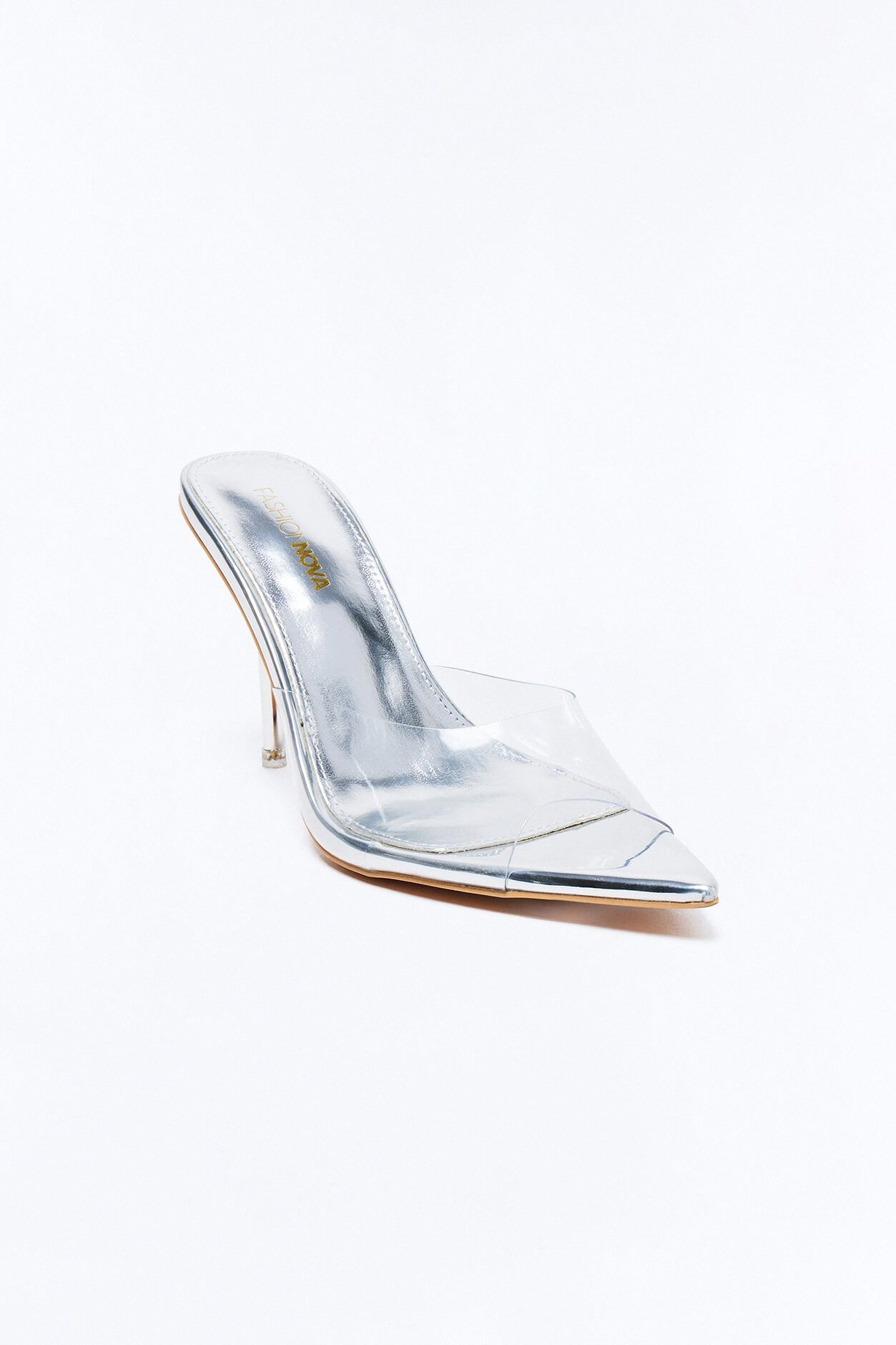 Jammi Clear Strap Stiletto Heels - Silver