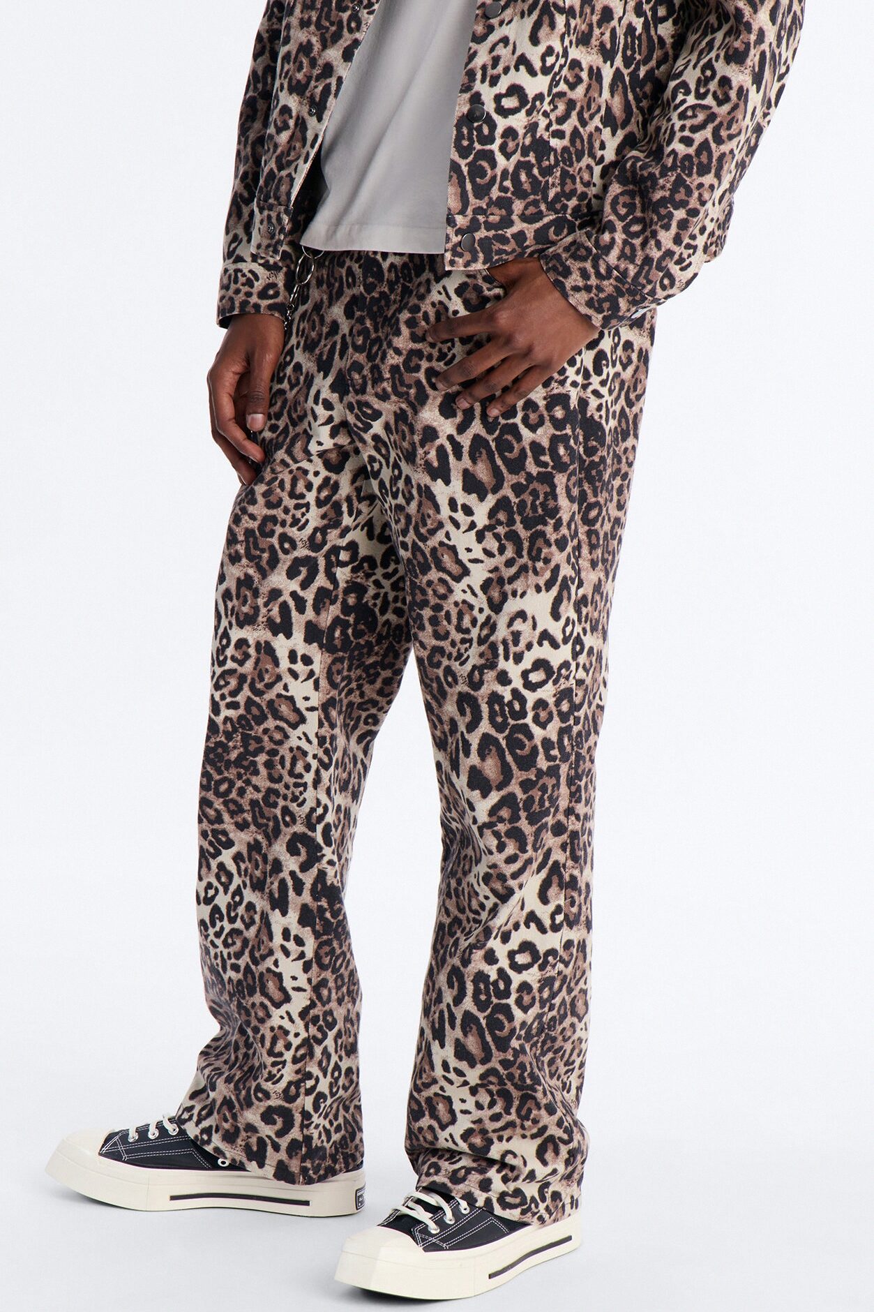 Straight Flare Marcy Wild Leopard Print Pant - Brown
