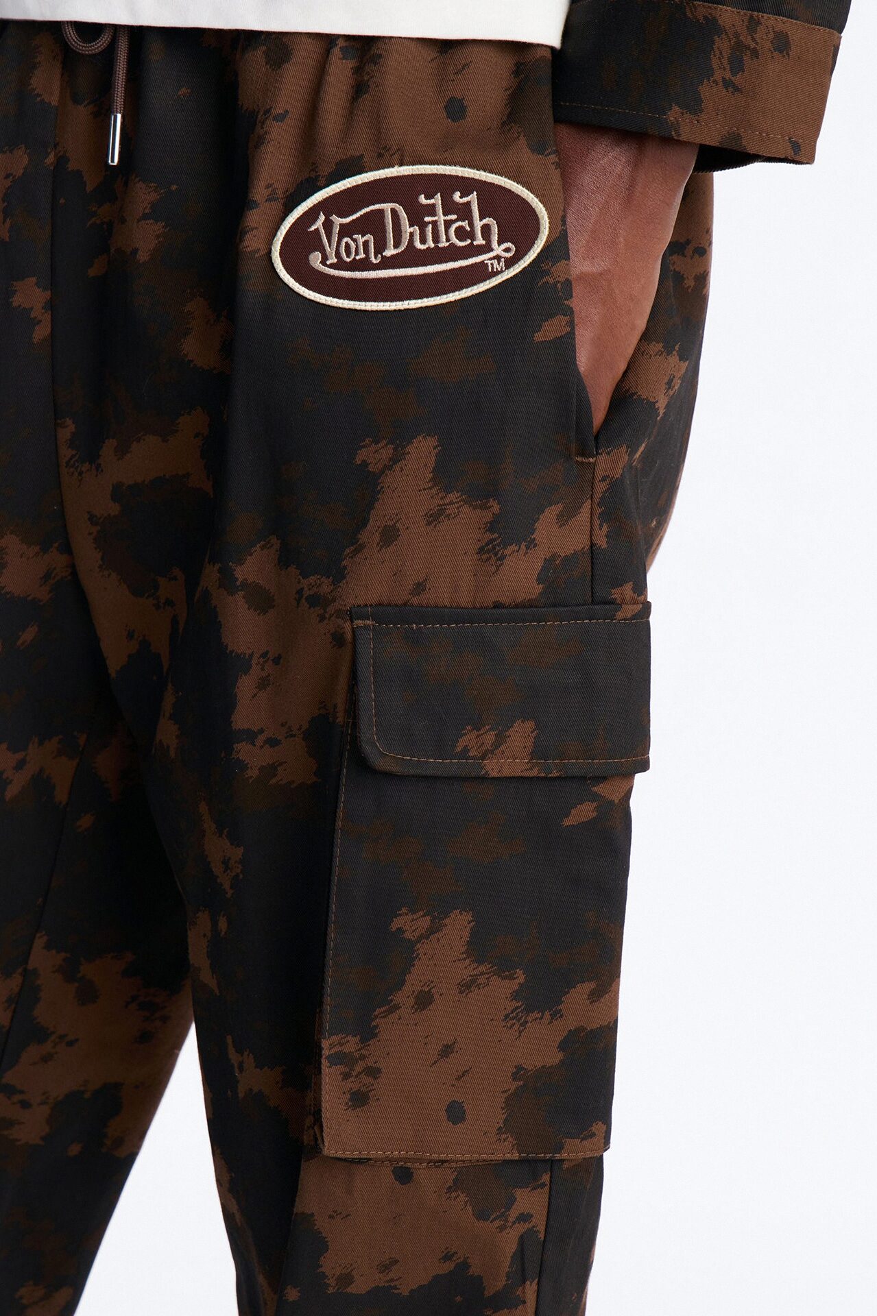 Von Dutch Rodeo Faux Pony Hair Baggy Pant - Brown