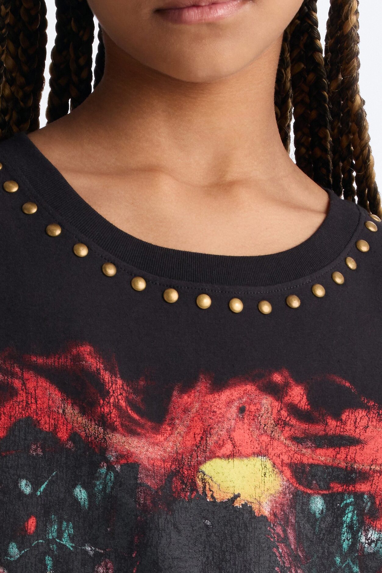 Mini NBA Youngboy Studded Short Sleeve Tshirt - Black