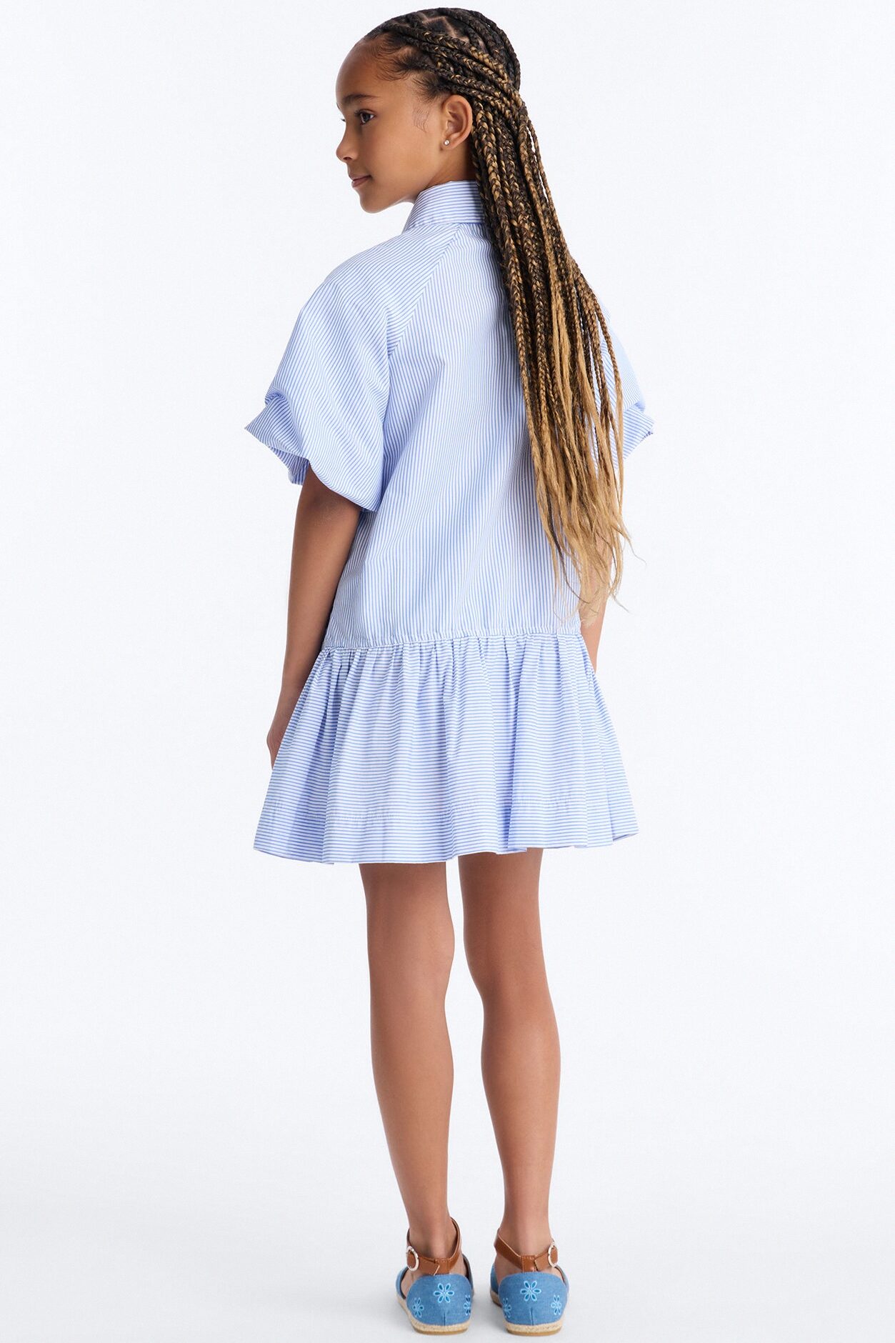Mini Phone Calls Pinstripe Mini Dress - Blue/combo