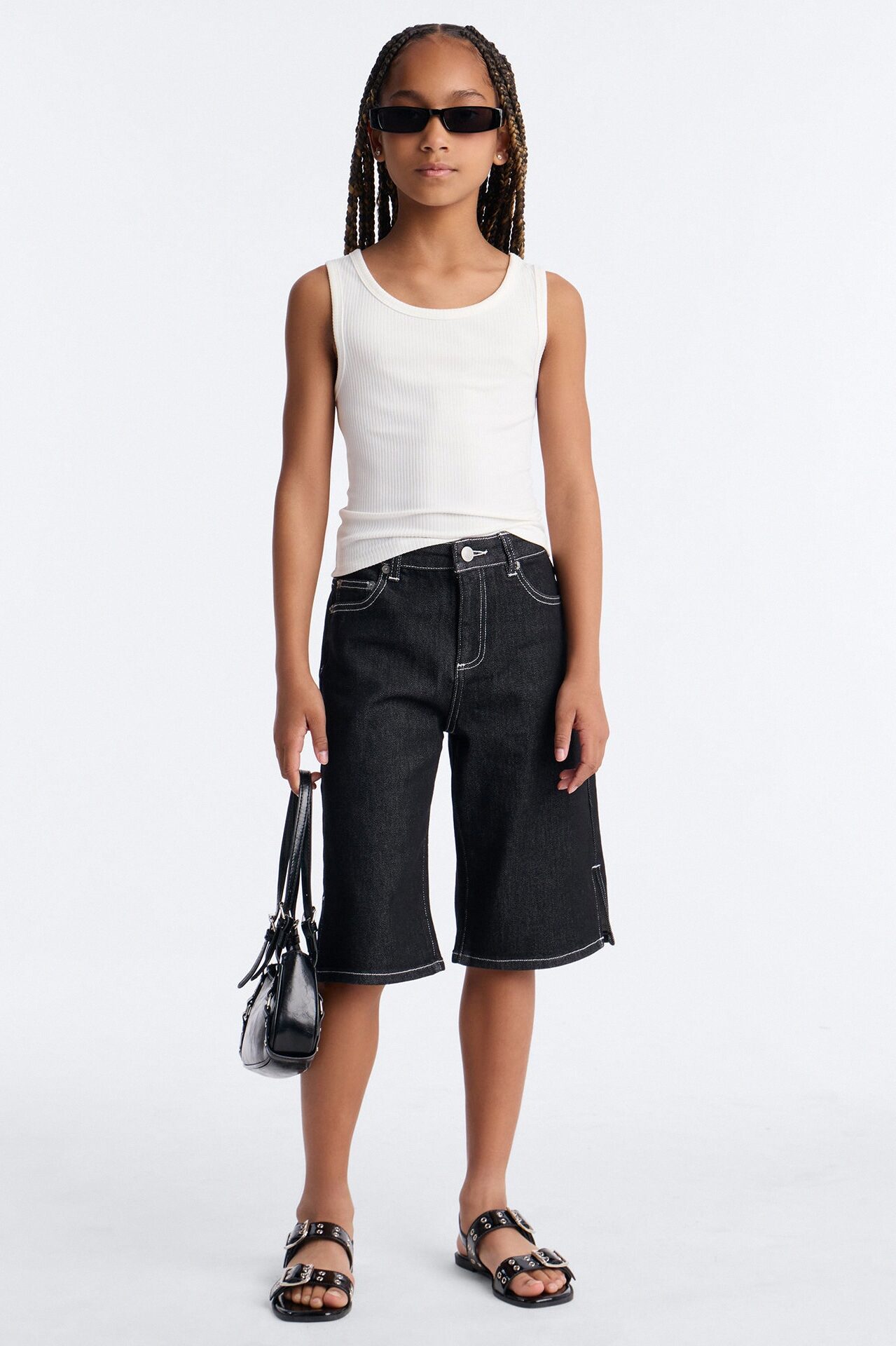 Mini Sasha Scoop Neck Tank Top - White