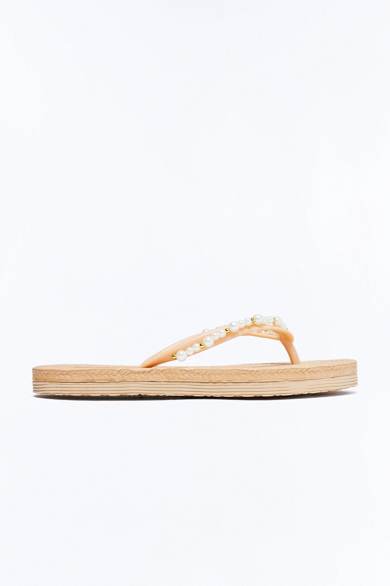 Mia Pearl Flip Flops - Natural