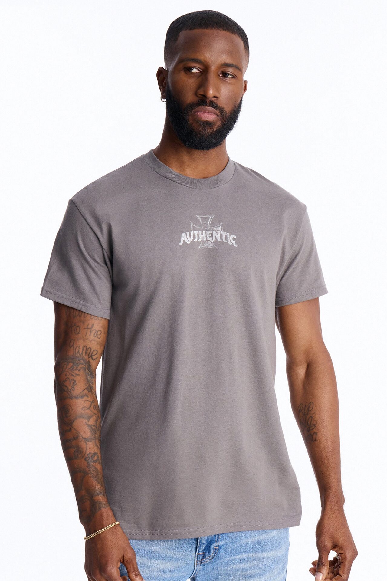 Authentic Vibes Short Sleeve Tee - Charcoal