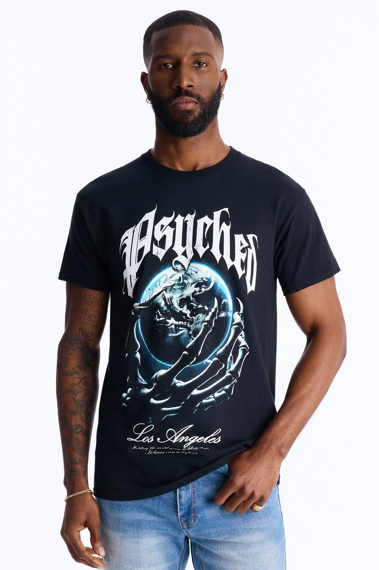 Psyched Worldwide Short Sleeve Tee - Black