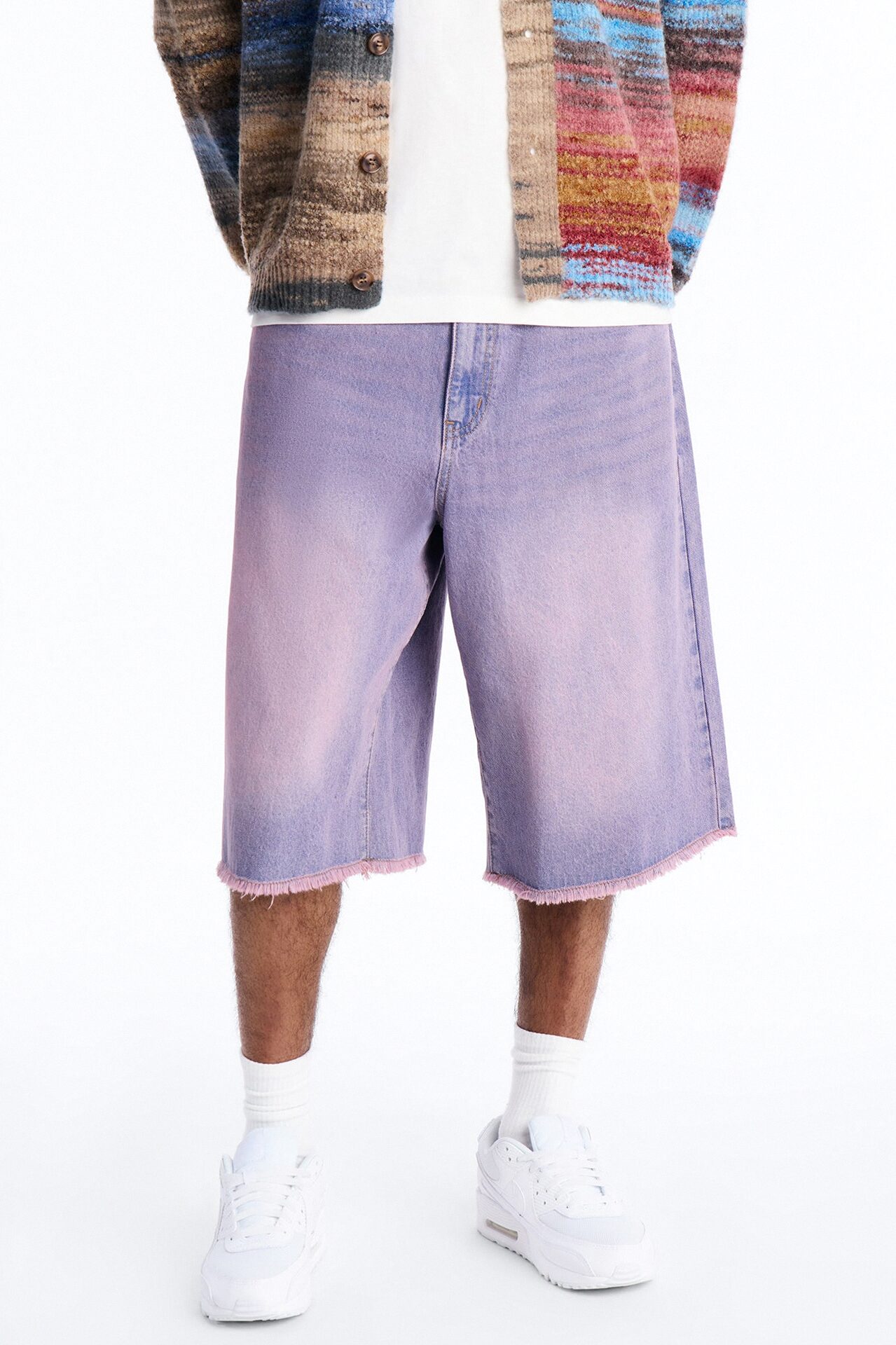 Baggy Miami Fade Denim Short - Pink