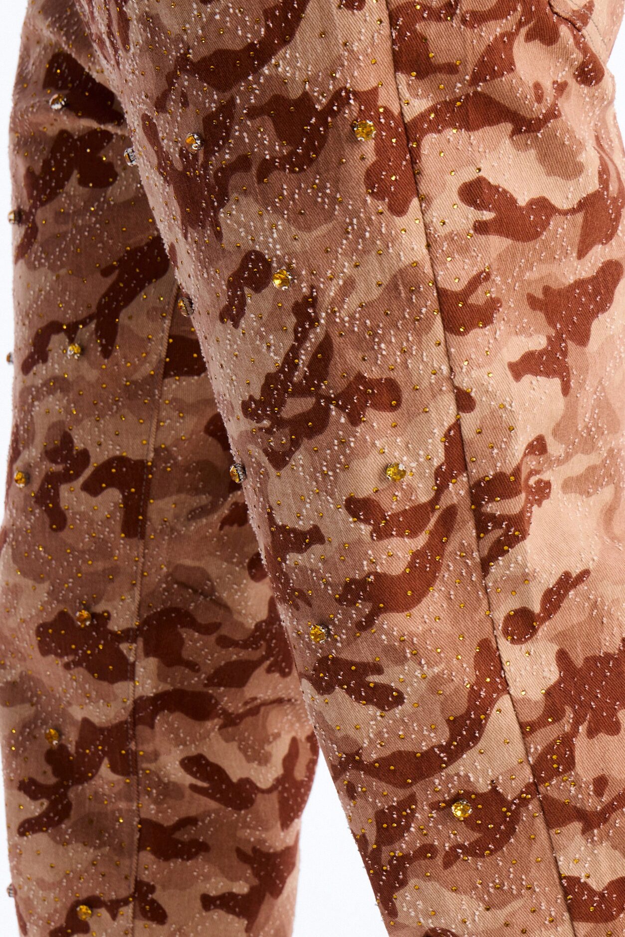 Slim Embellished Hex Pant - Chocolate