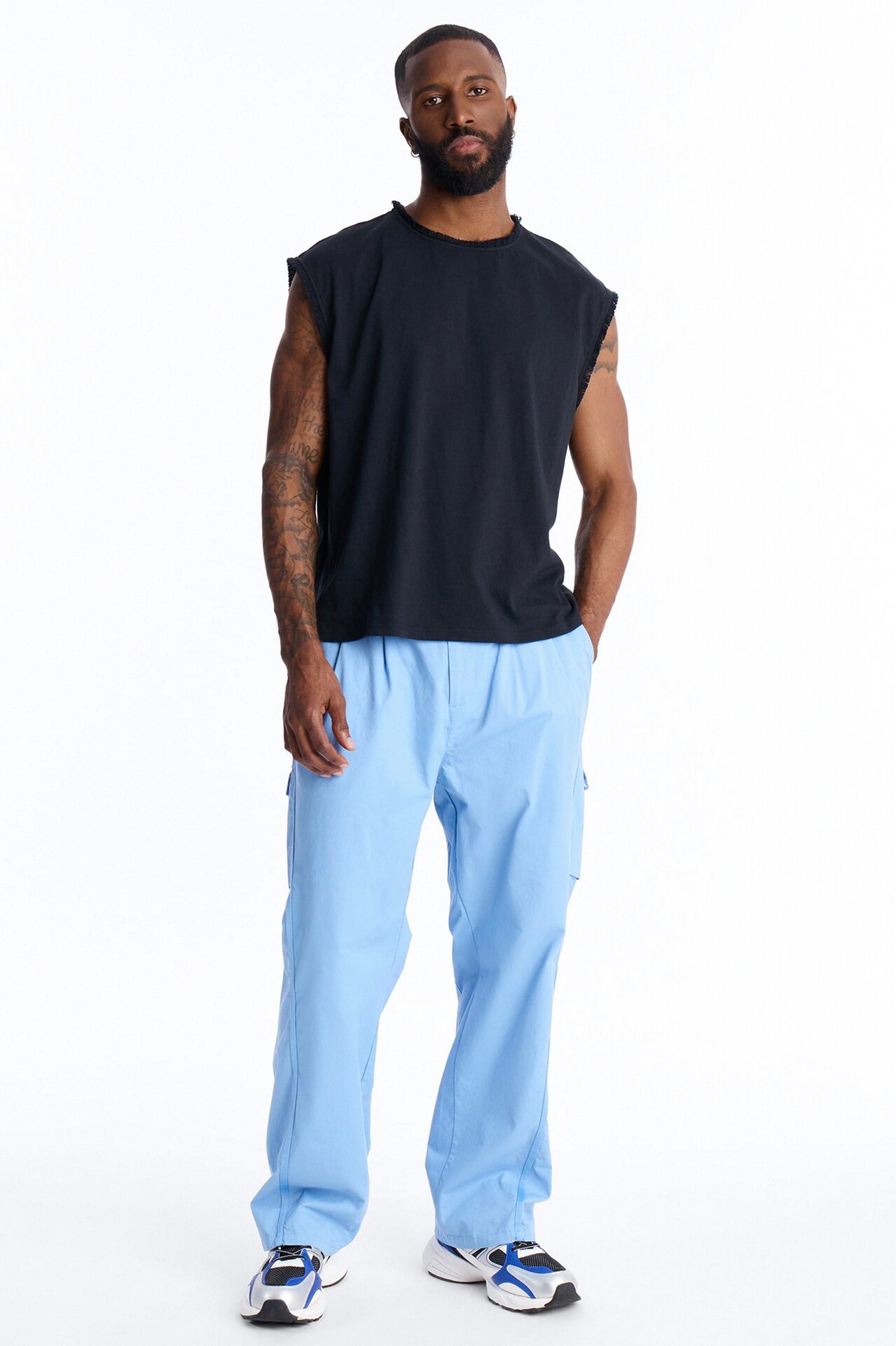 Barrel Accordion Pant - Blue