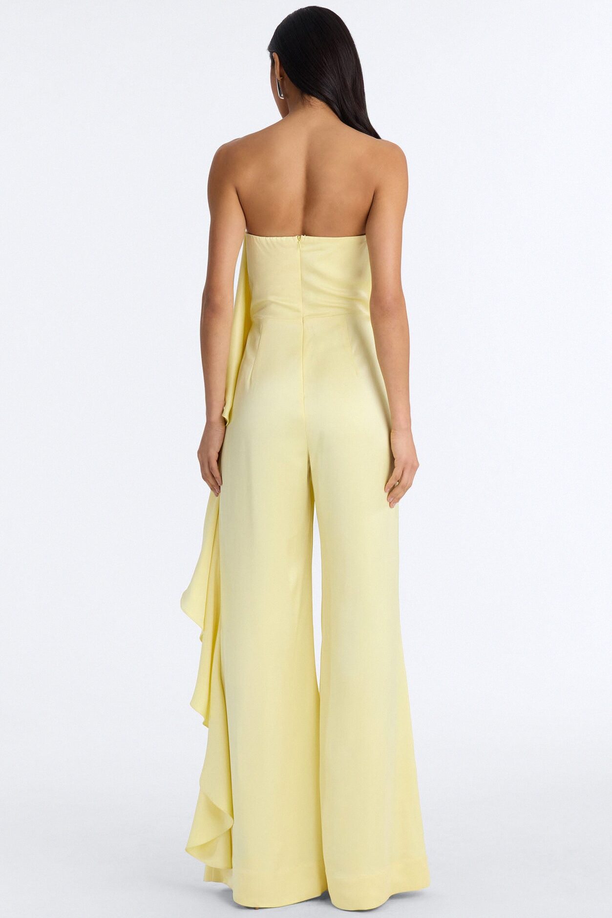 Sylva Draped Wide Leg Jumpsuit - Yellow