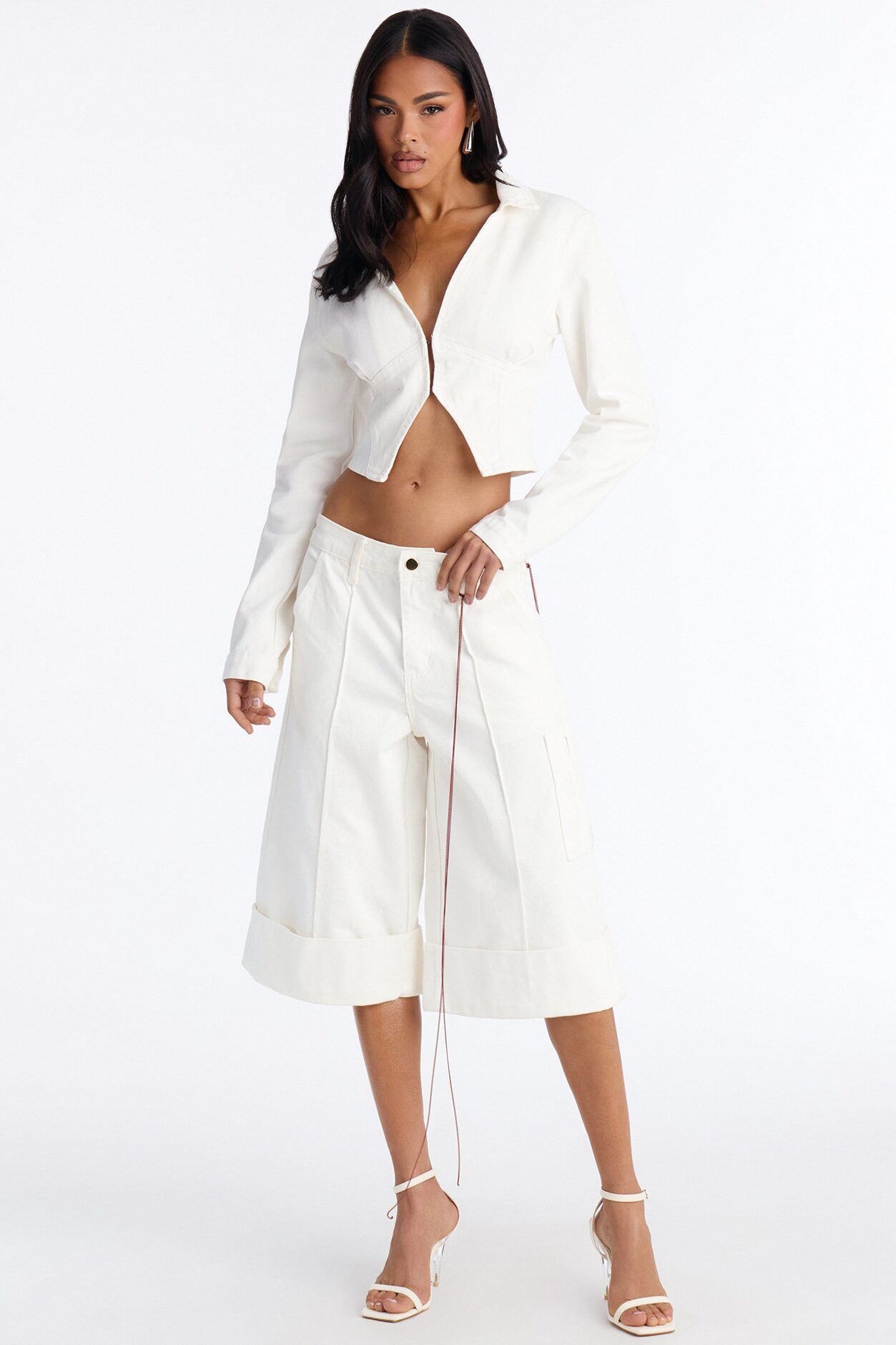 All Around Me Denim Top - White