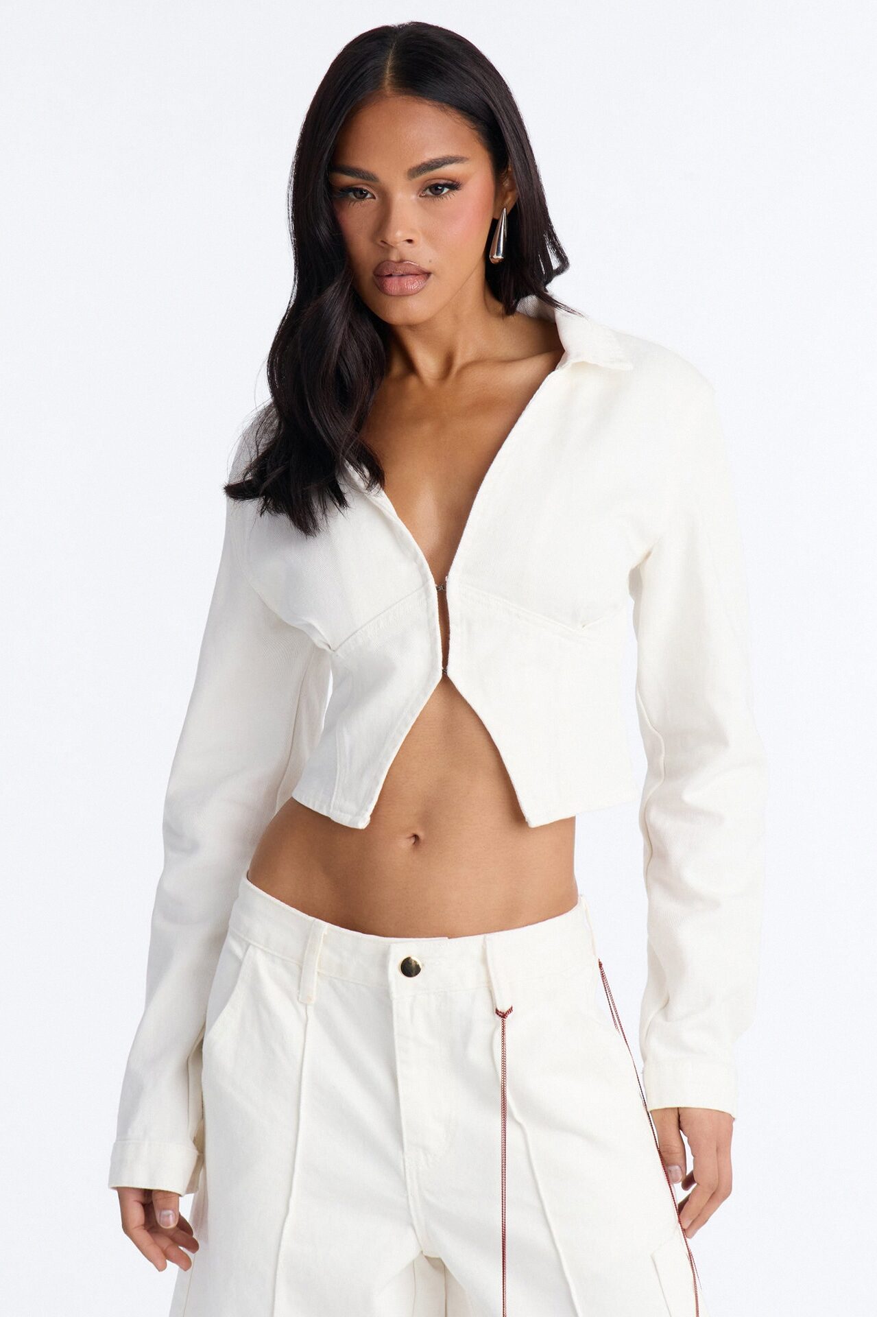 All Around Me Denim Top - White