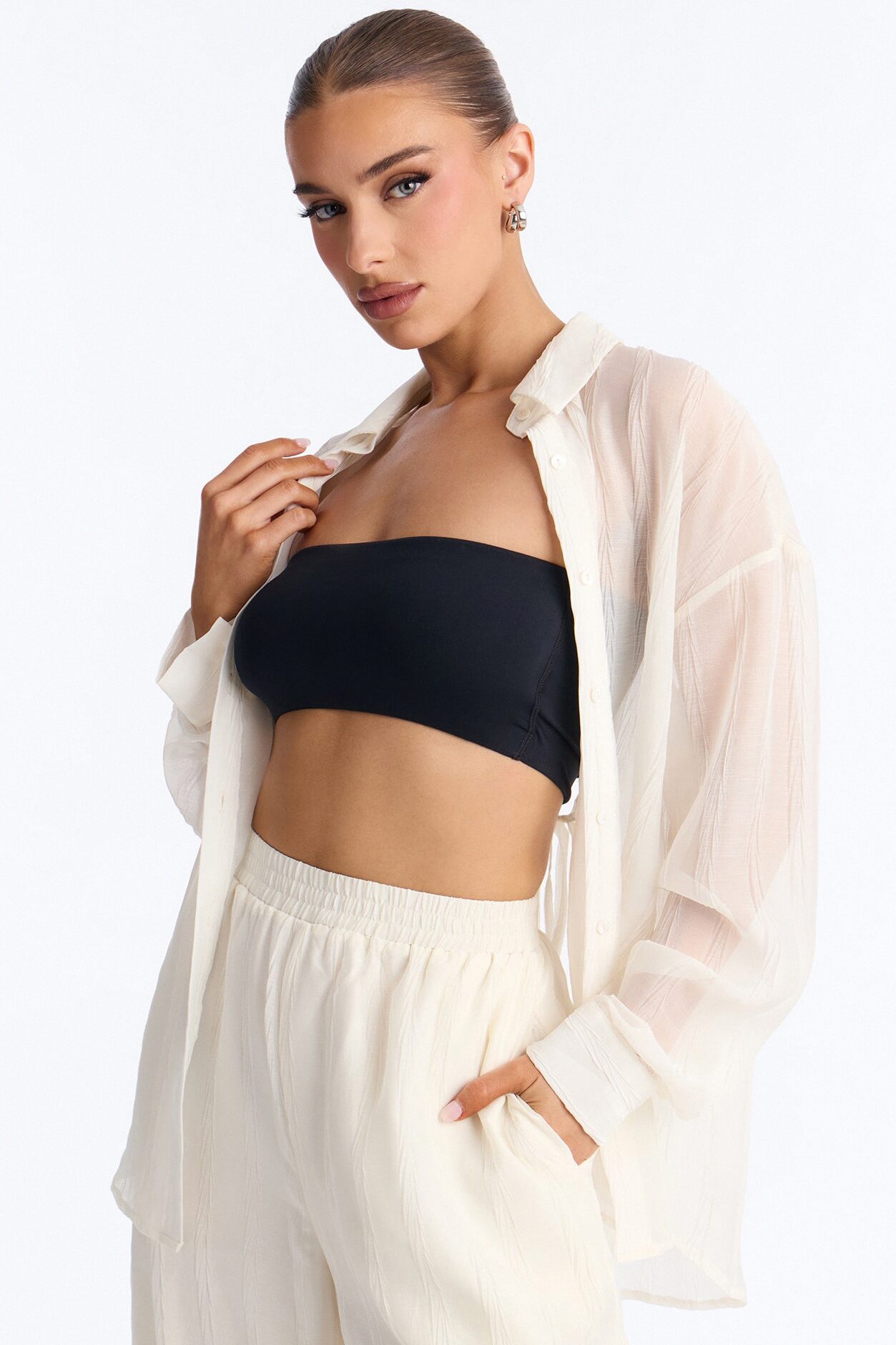 She's So Sheer Pant Set - Ivory