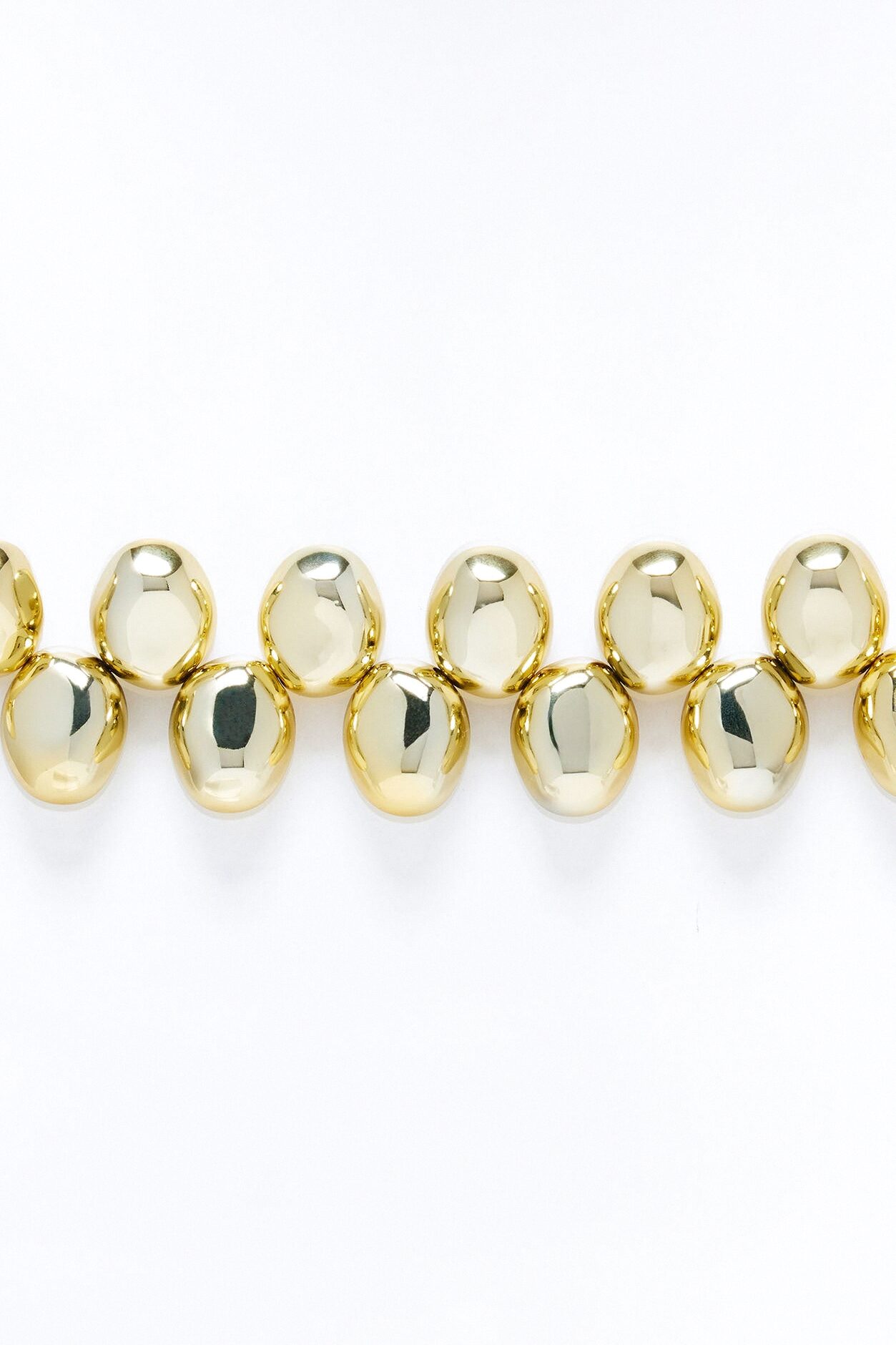 Solid Grooves Choker Necklace - Gold